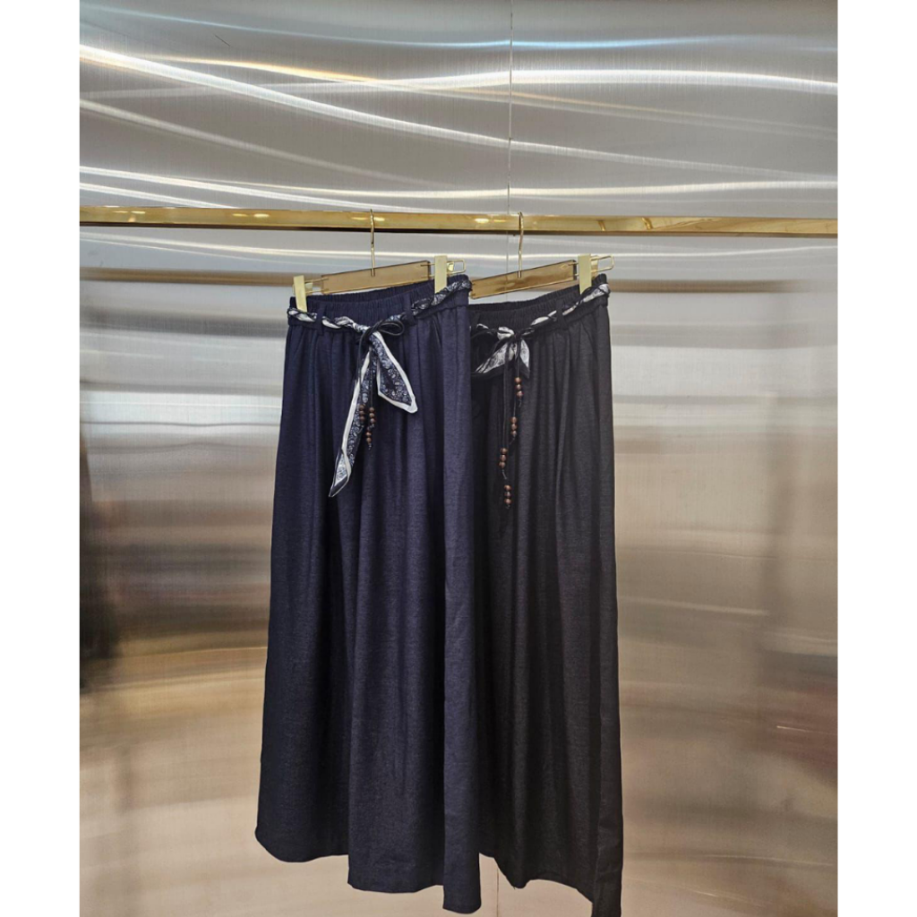 BOT-CCG0329-140 OF112-休閒闊腳褲 黑色 (A140)