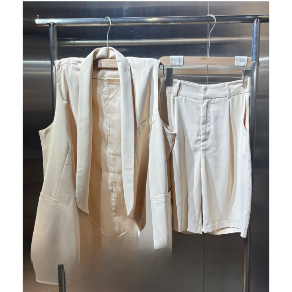 SET-CCG0329-144 淺杏外套+褲子套裝(不連腰帶) (A144)