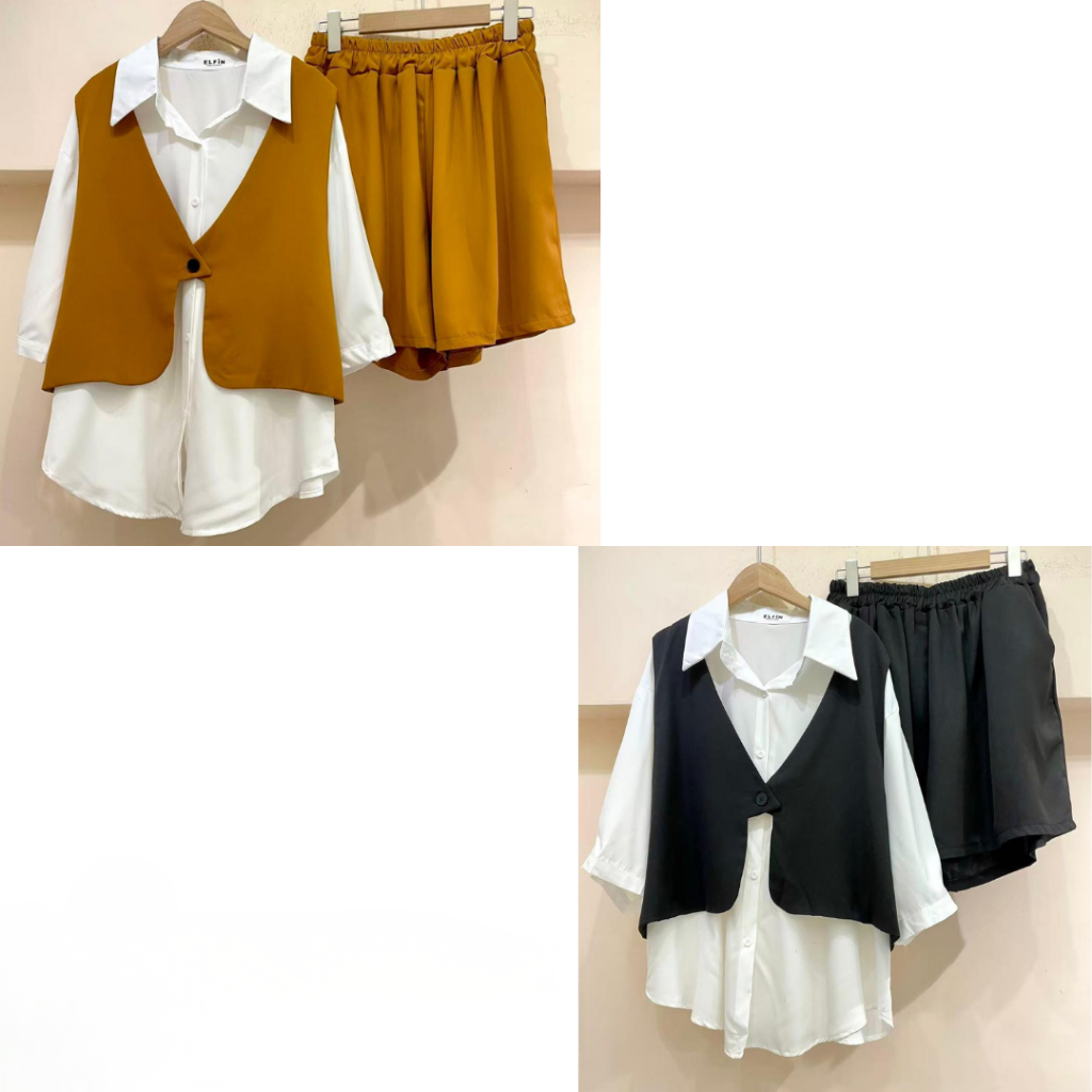 SET-CCG0329-143 黑色/泥黃色套裝 (A143黑/B143泥黃)