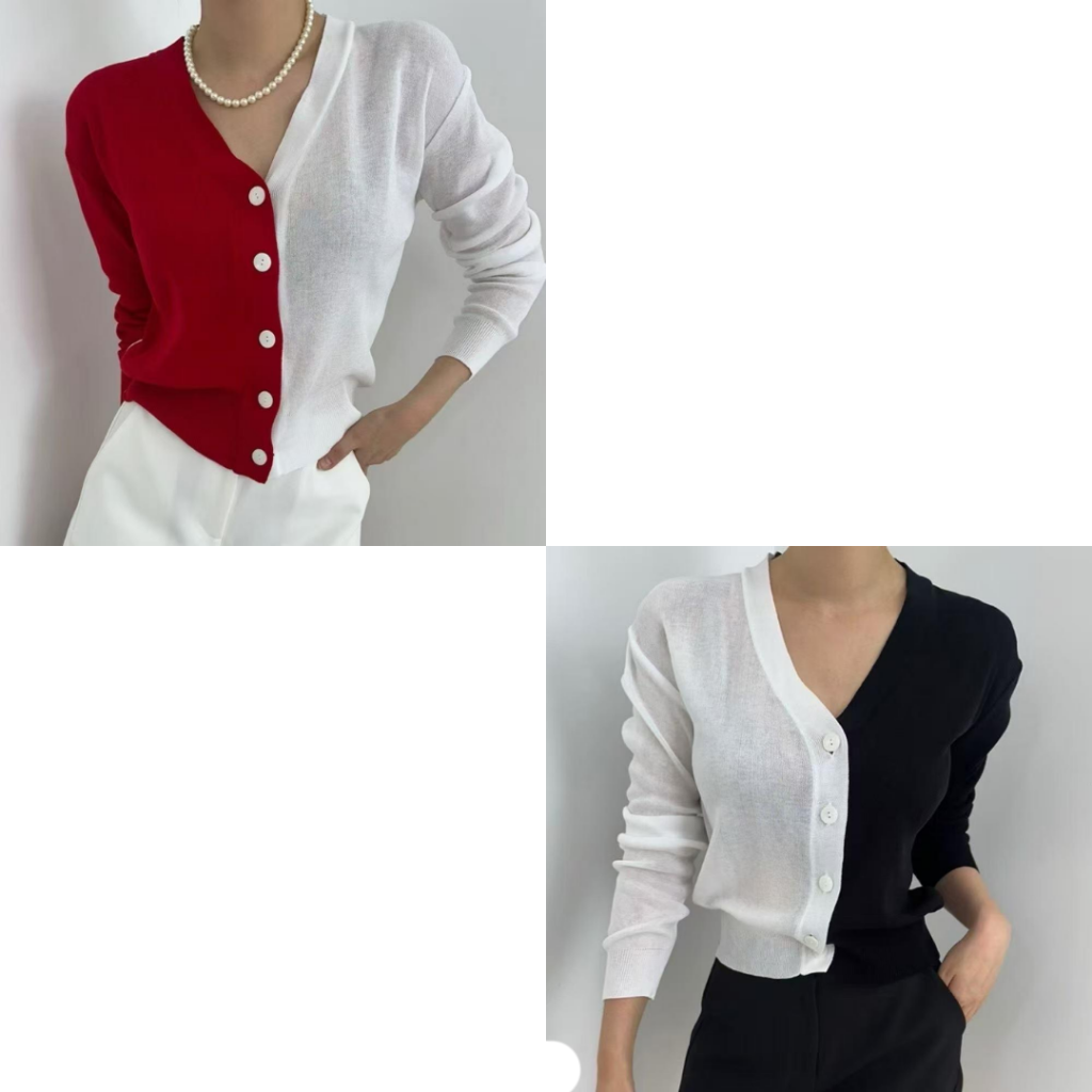 JAC-CCG0329-179 拼色外套 (A179紅白/B179黑白)