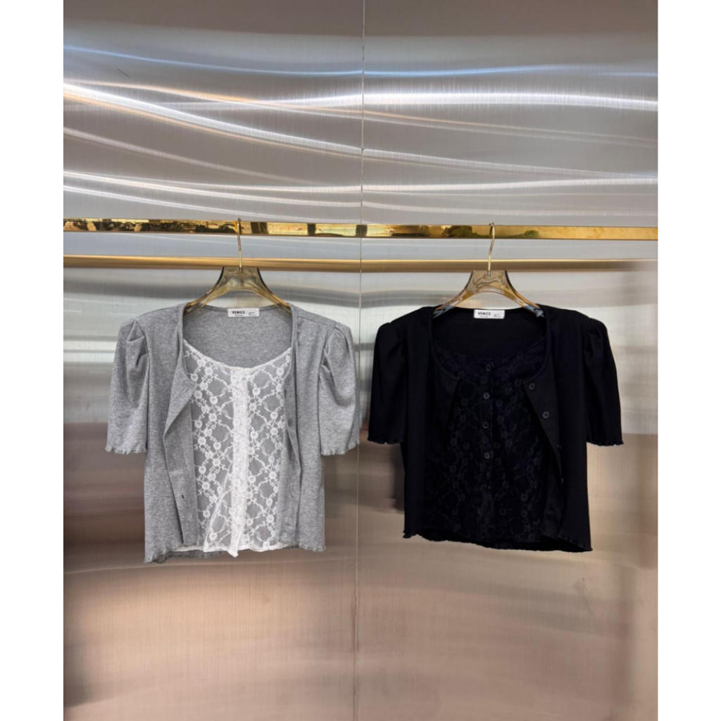 JAC-CCG0329-177 蕾絲拼接外套-BL454 (A177)