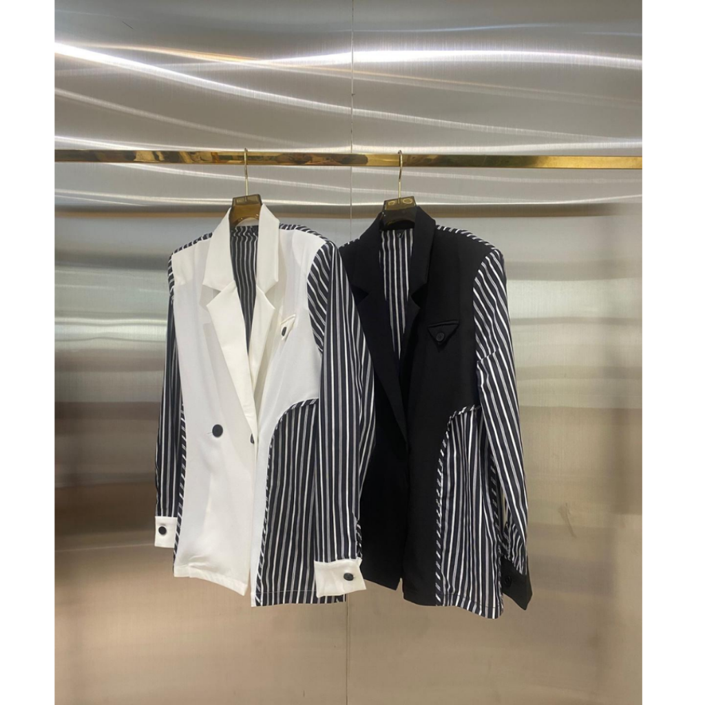 JAC-CCG0329-178 拼接條紋外套-OF1801 (A178)