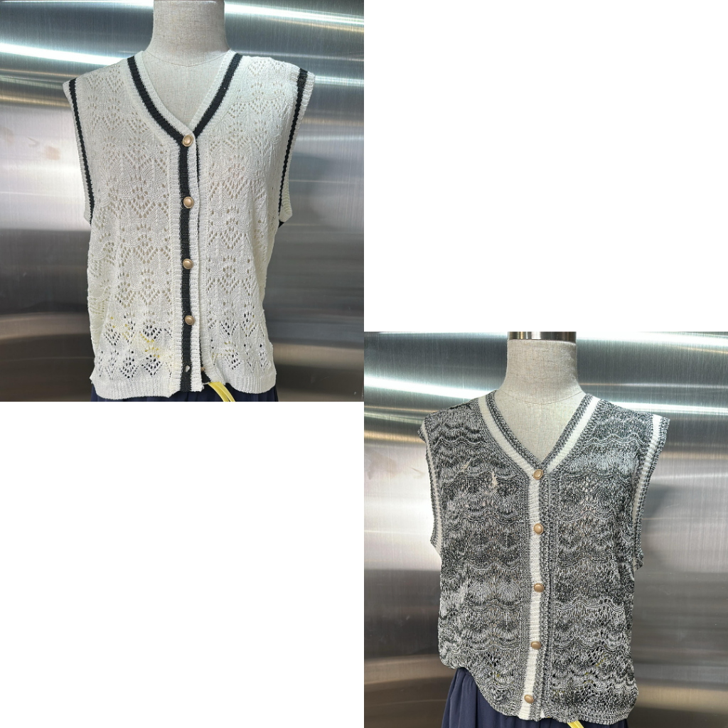 JAC-CCG0329-191 V領針織馬甲 (A191白/B191灰)