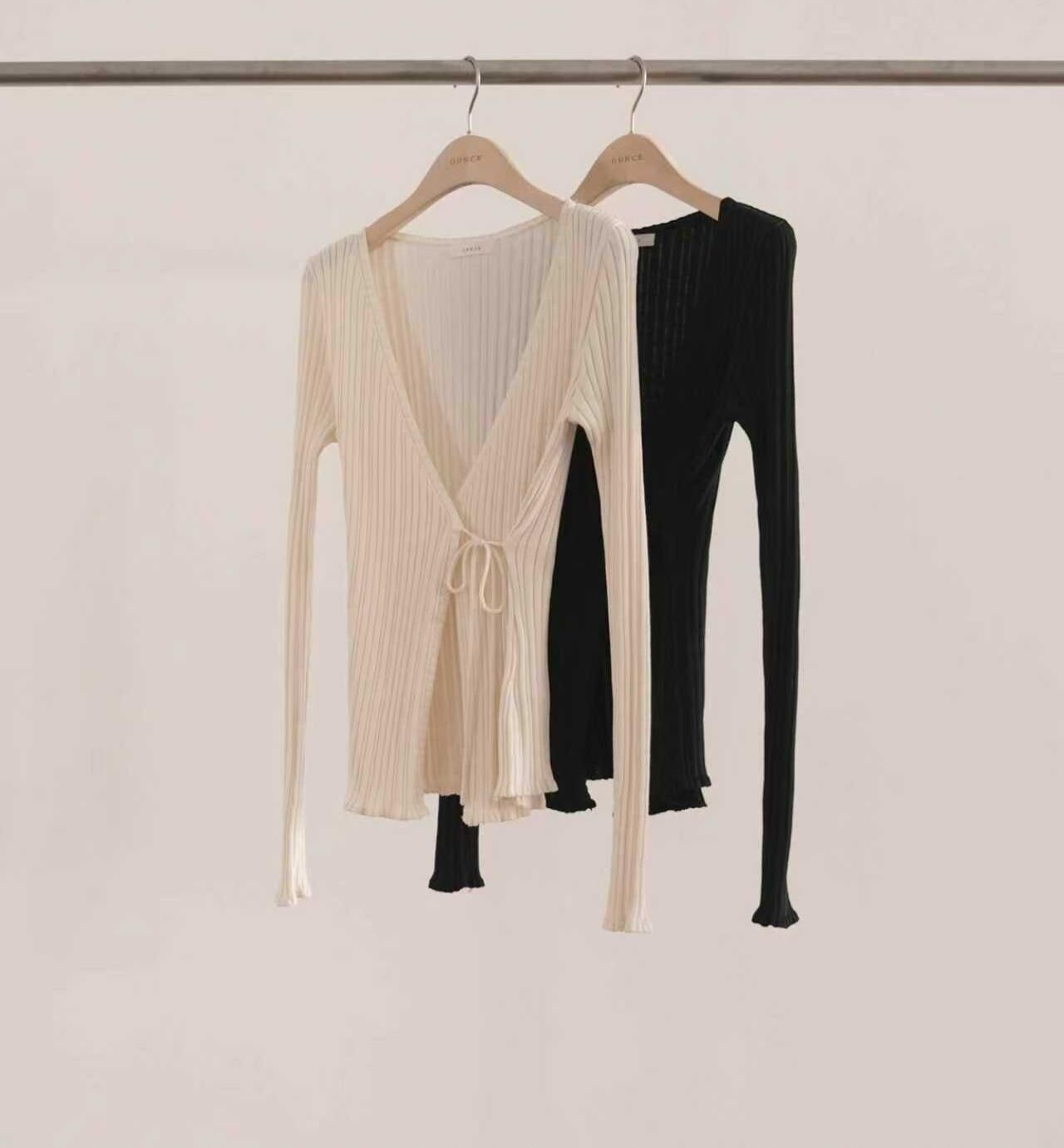 OU6003 坑紋綁繩小外套