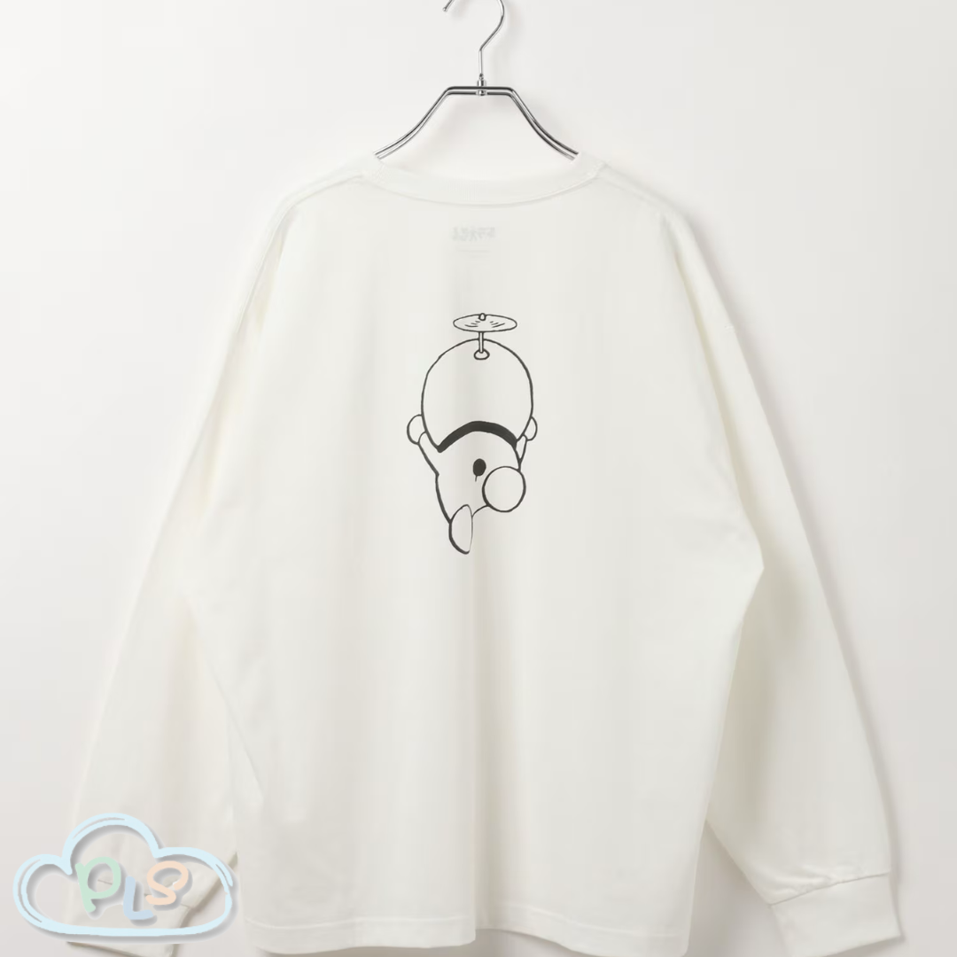 現貨 男女同款長袖圓領T-Shirt（GENTLE FUTURE） 多啦A夢 Global Work 米白色 #22972-1