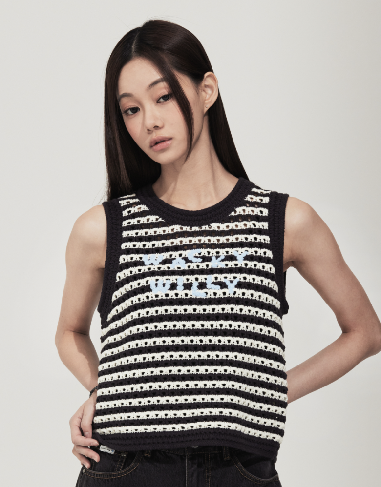 【入LIVECODE一件減至$388😱🔥！】【2026首次春夏封館😍】【WACKY WILLY】 Women's Knit Crochet Vest