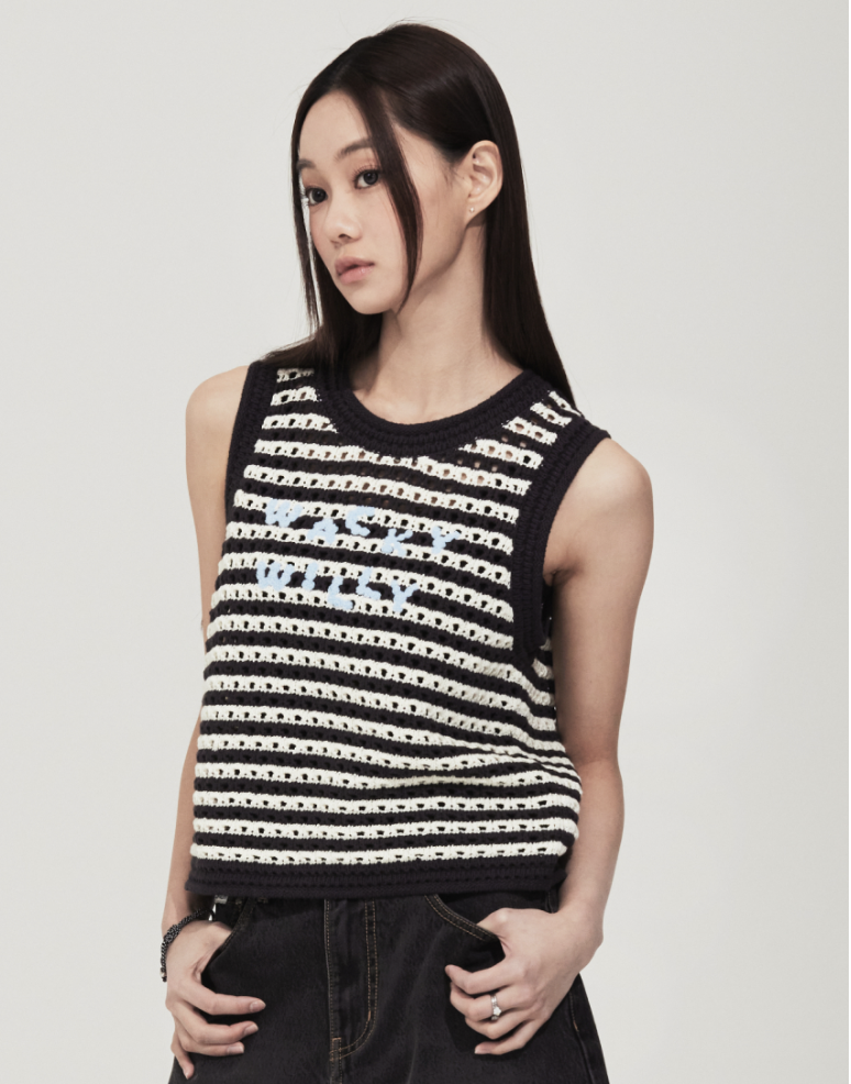 【入LIVECODE一件減至$388😱🔥！】【2026首次春夏封館😍】【WACKY WILLY】 Women's Knit Crochet Vest