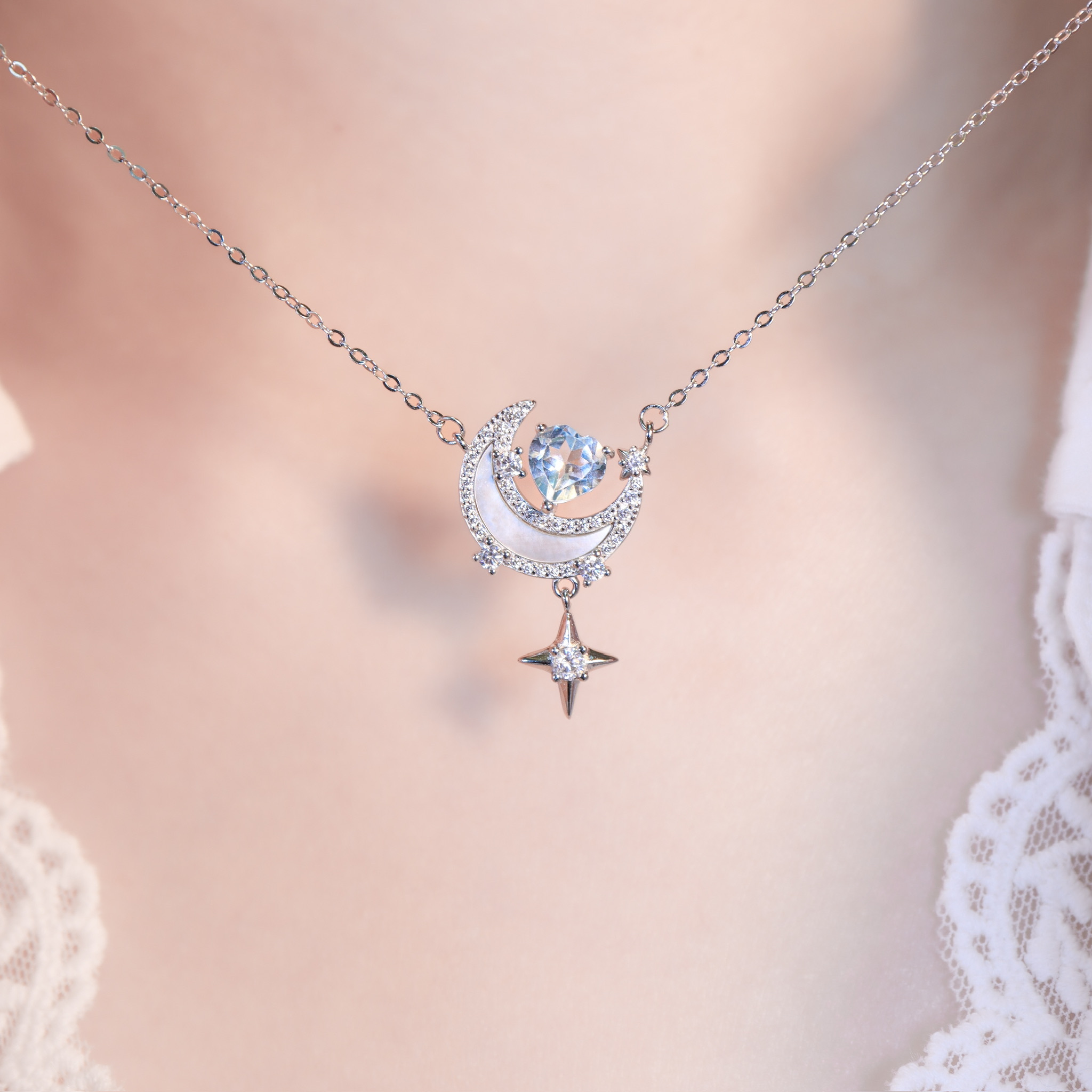 | 925純銀・ 托帕石 | 漫藍永遠陪著你項鍊 | NE1625 |