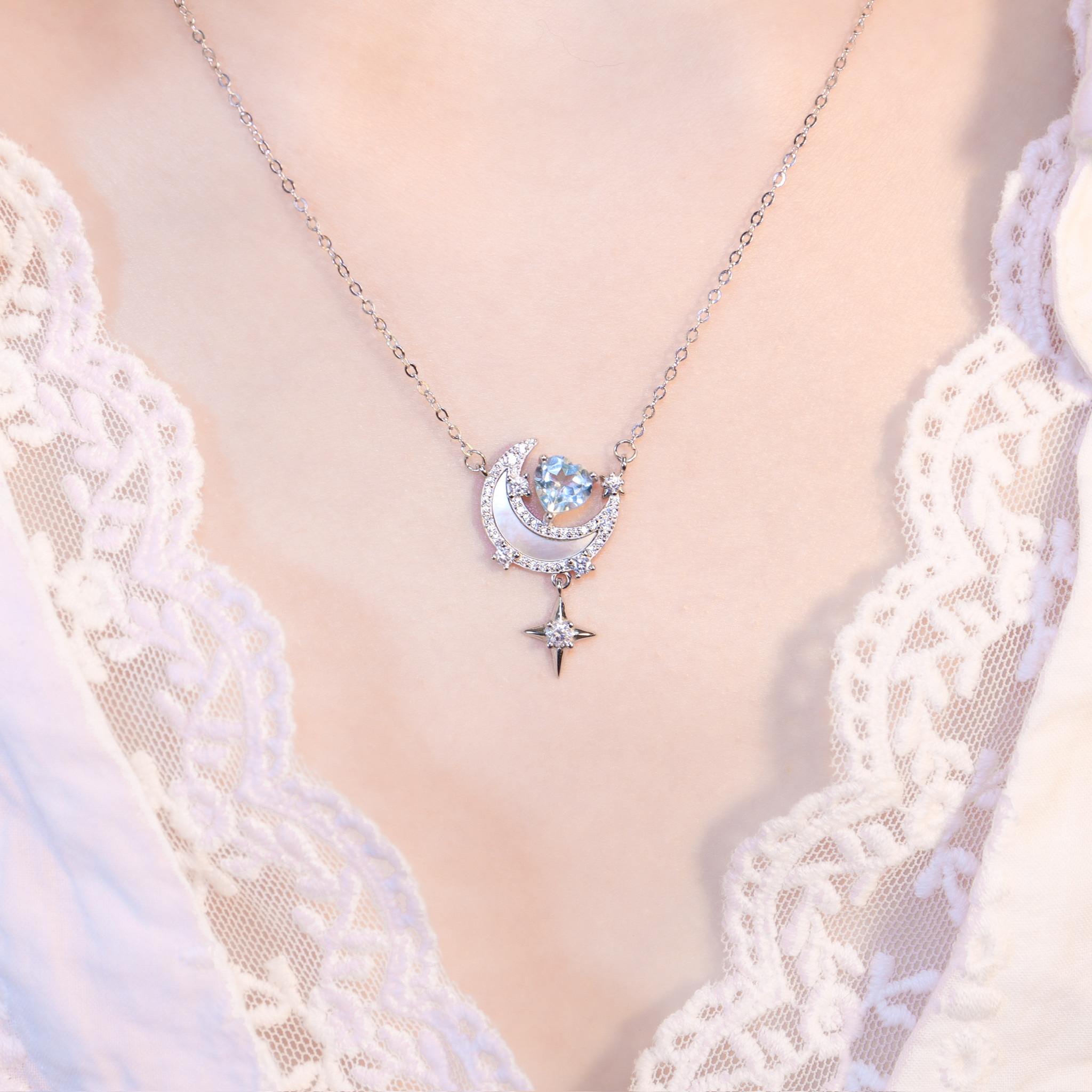 | 925純銀・ 托帕石 | 漫藍永遠陪著你項鍊 | NE1625 |