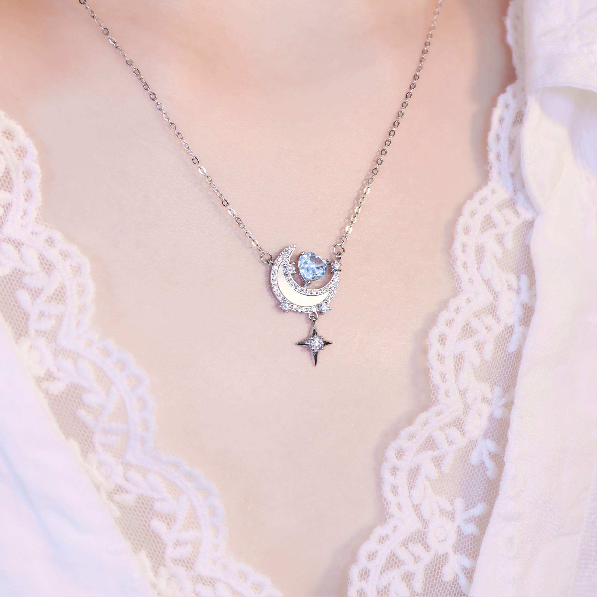 | 925純銀・ 托帕石 | 漫藍永遠陪著你項鍊 | NE1625 |