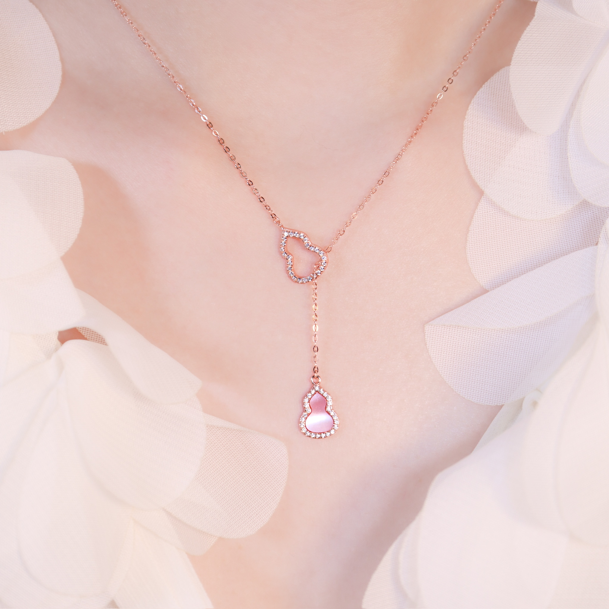 | 925純銀・玫瑰金 | 時刻幸運小葫蘆項鍊 | NE1633 |