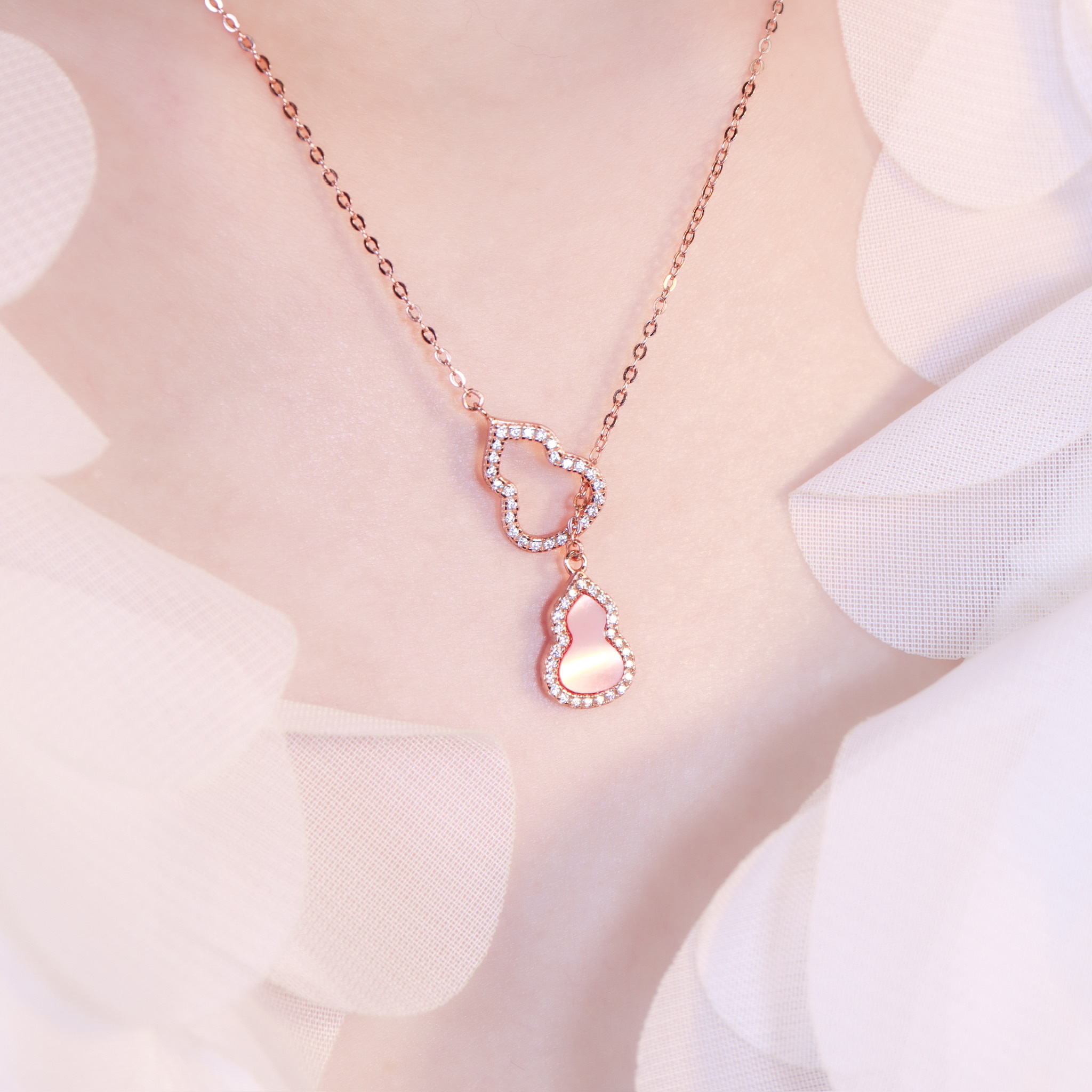 | 925純銀・玫瑰金 | 時刻幸運小葫蘆項鍊 | NE1633 |