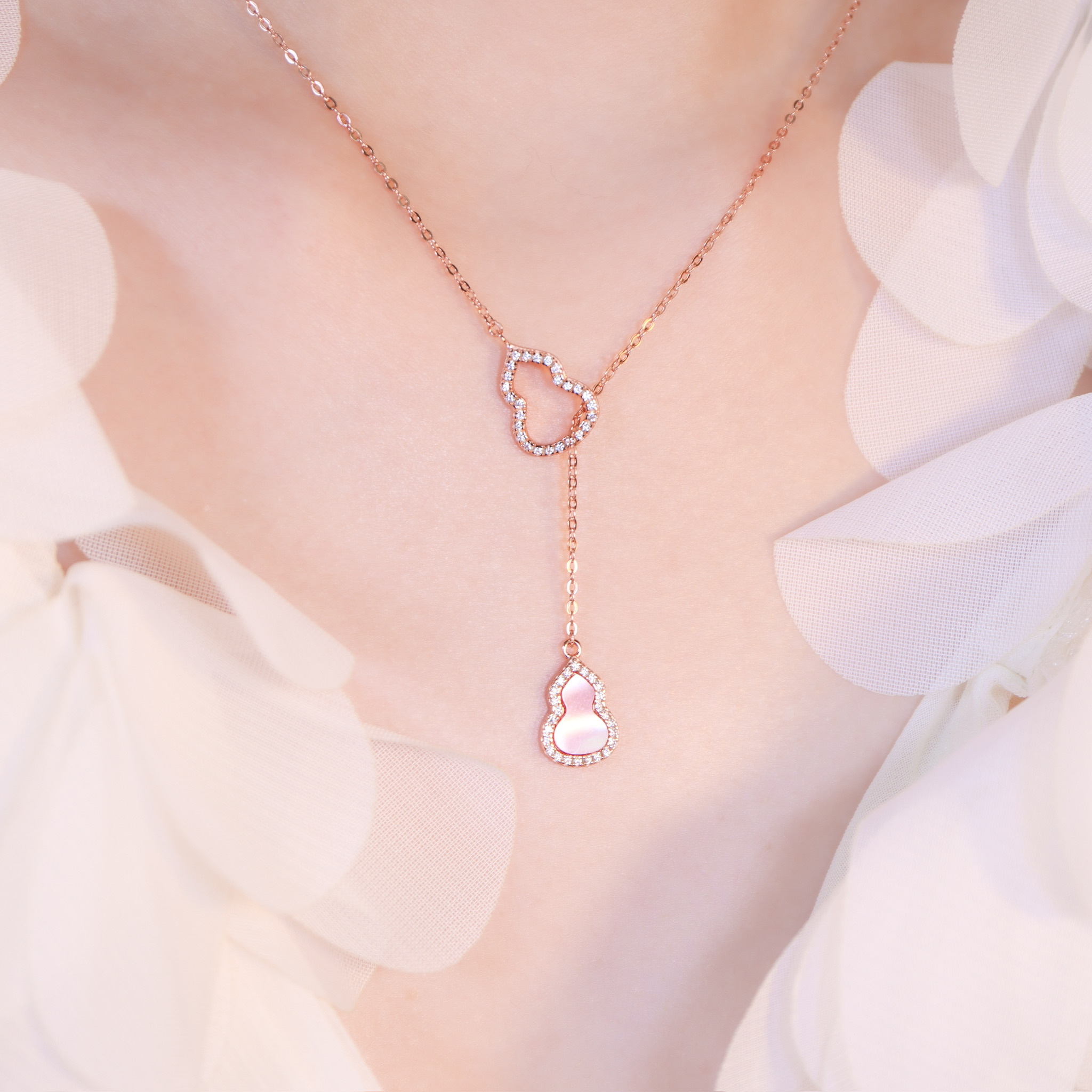 | 925純銀・玫瑰金 | 時刻幸運小葫蘆項鍊 | NE1633 |