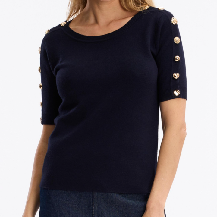 1LU0330-037 [LEO & UGO] Sweater Navy Blue #AE100-NAVY (EU)