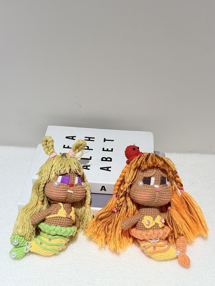 捲捲髮珍珠眼淚美人魚吊飾『約15-18cm』(以頭髮顏色)