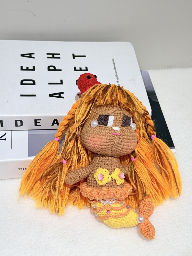 捲捲髮珍珠眼淚美人魚吊飾『約15-18cm』(以頭髮顏色)