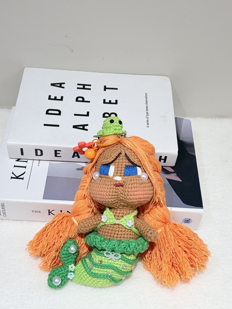 捲捲髮珍珠眼淚美人魚吊飾『約15-18cm』(以尾巴顏色)