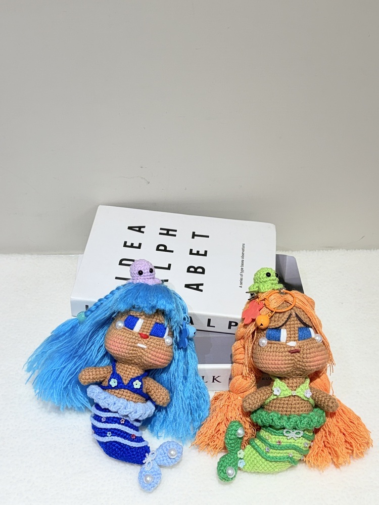 捲捲髮珍珠眼淚美人魚吊飾『約15-18cm』(以尾巴顏色)