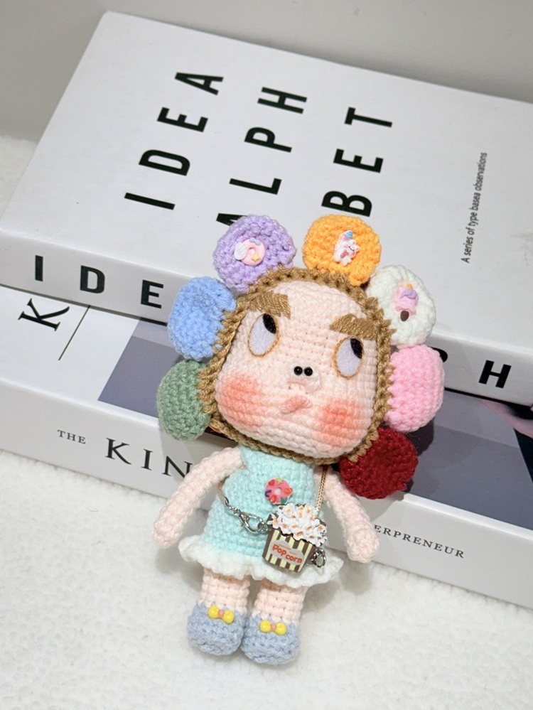 彩色花朵頭洋裝醜娃吊飾-16號『約15cm』((不列入會員折扣))