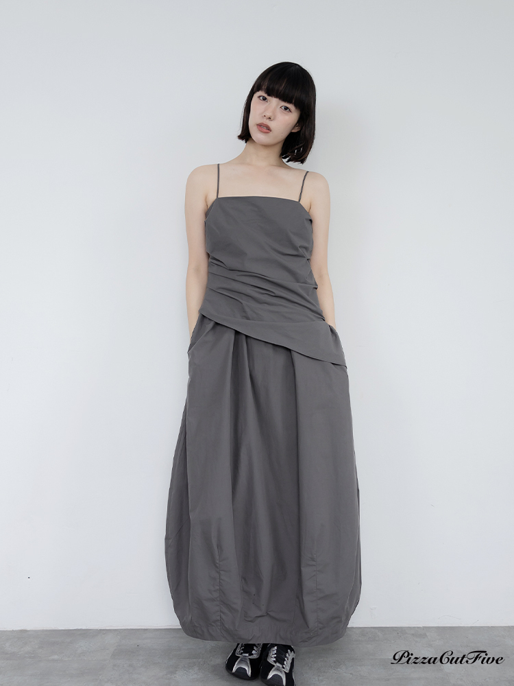 抓皺細節肩帶洋裝 PizzaCutFive PCF262487021