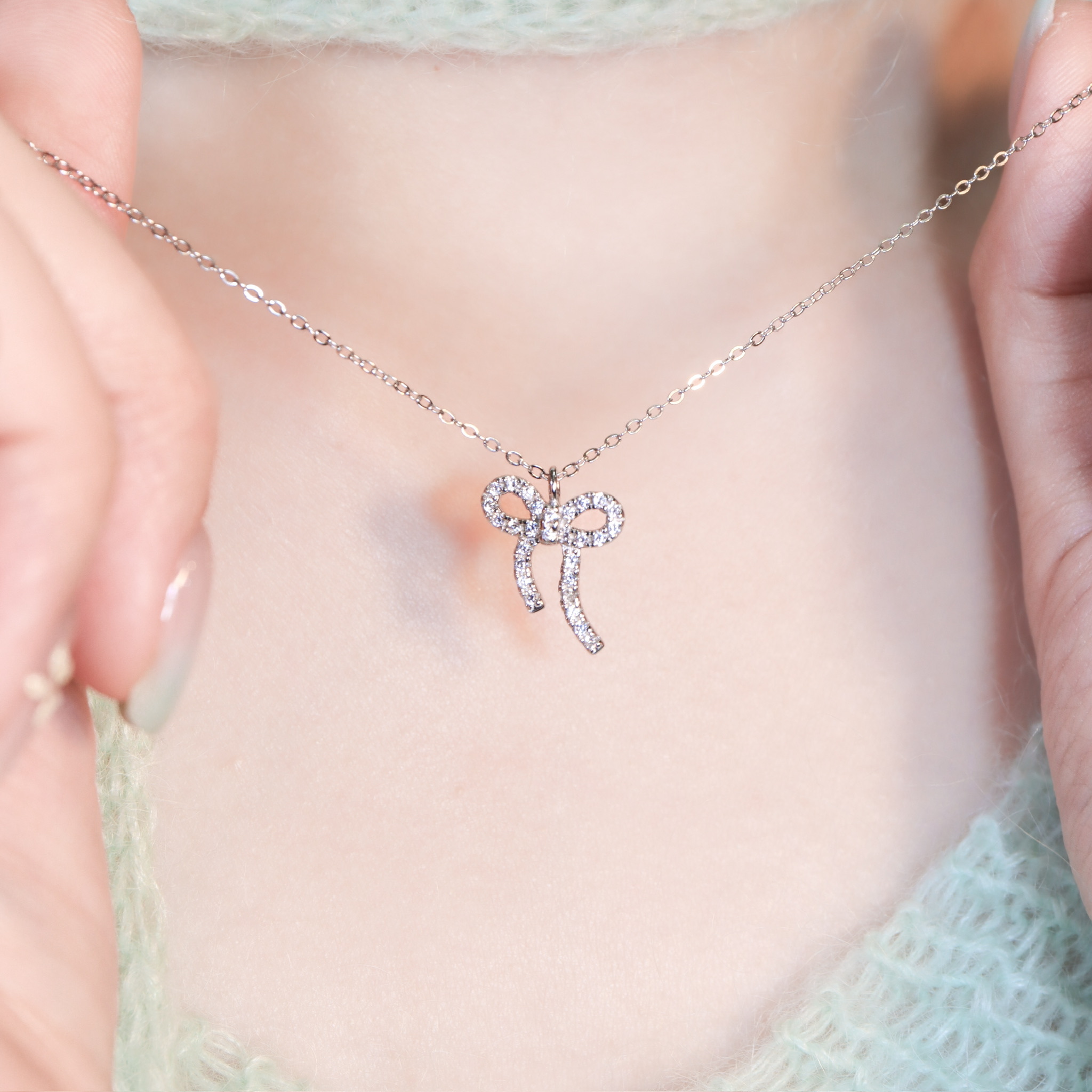 | 925純銀・白金 | 願望成真小結項鍊 | NE1619 |