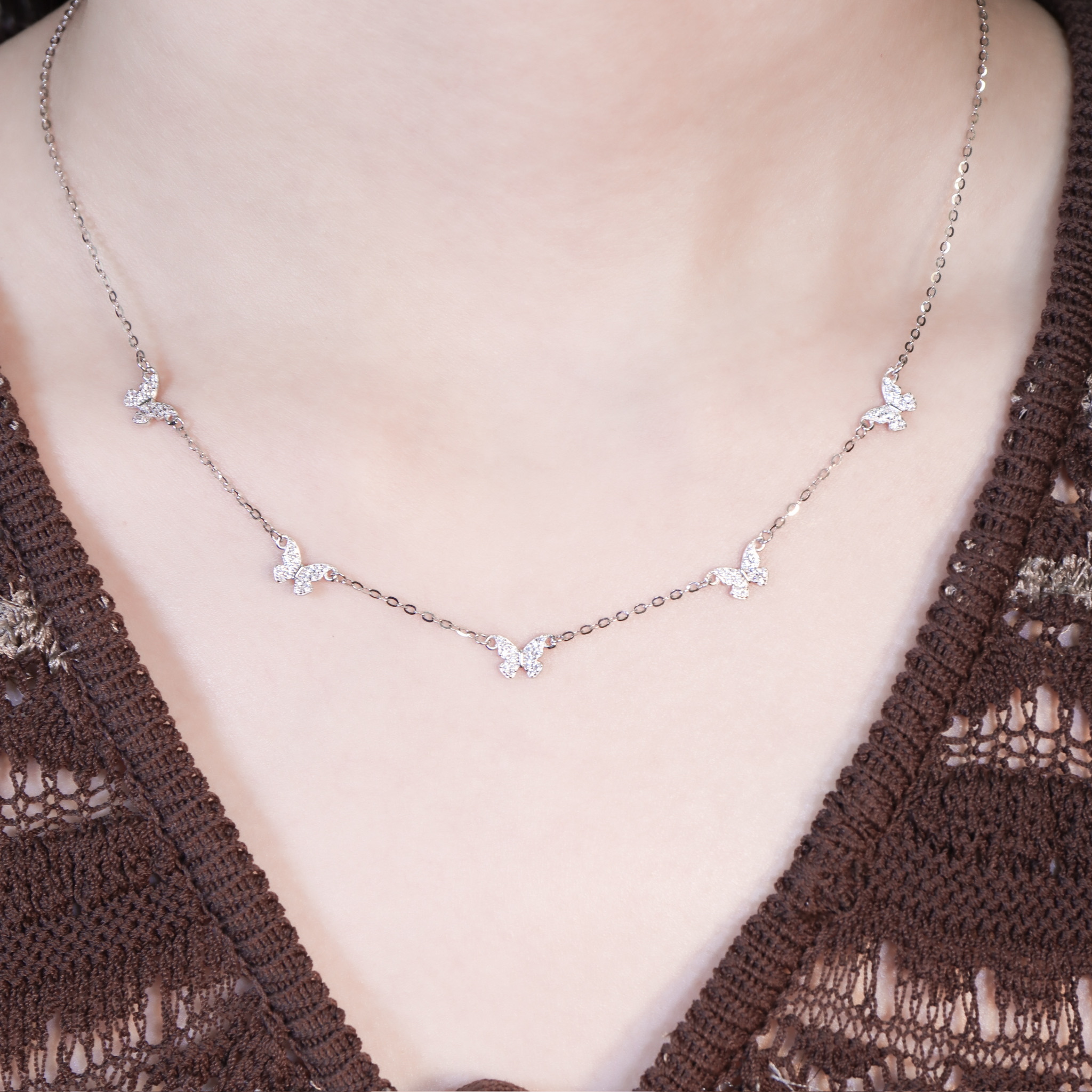 | 925純銀・白金 | 蝶紛之境項鍊 | NE1617 |