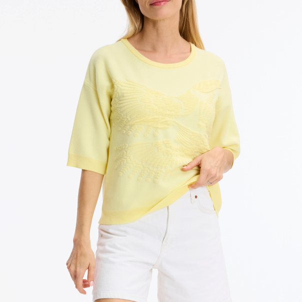 1LU0330-039 [LEO & UGO] Sweater Yellow #AE102-YELLOW (EU)