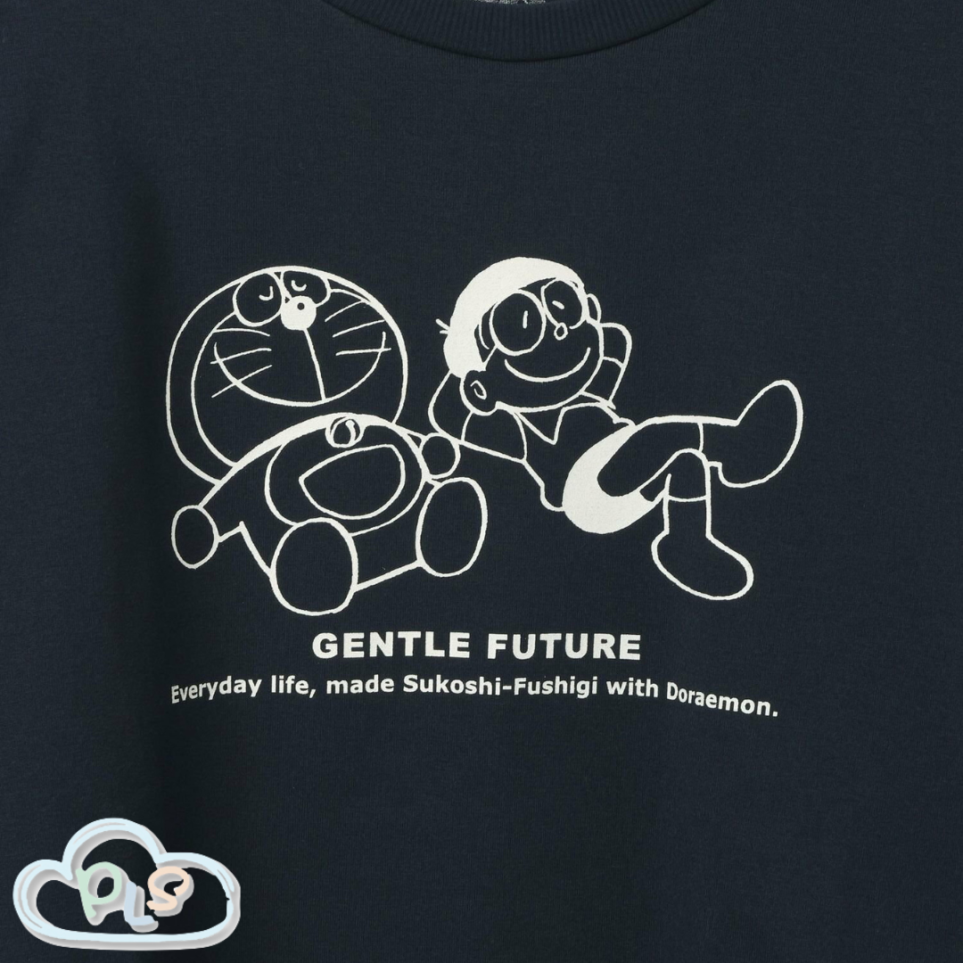 現貨 2pc Set 男女同款休閒套裝（GENTLE FUTURE） 多啦A夢 Global Work 黑色 #22974-1