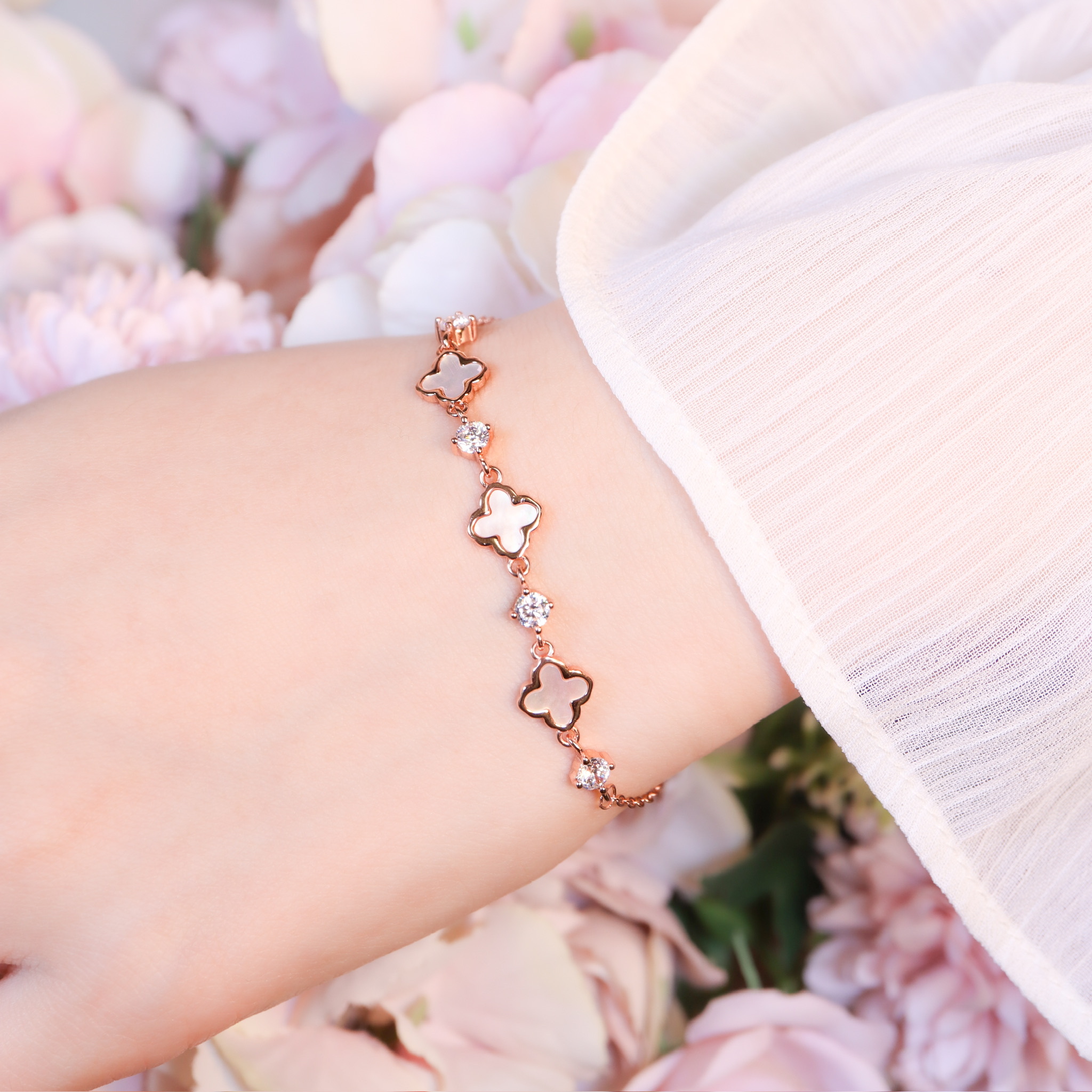 | 925純銀・白金・ 玫瑰金 | 純凈幸福手鏈(銀/玫瑰金) | BR1546 |