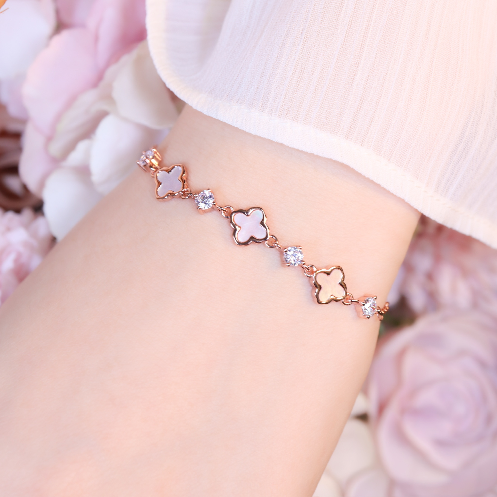 | 925純銀・白金・ 玫瑰金 | 純凈幸福手鏈(銀/玫瑰金) | BR1546 |