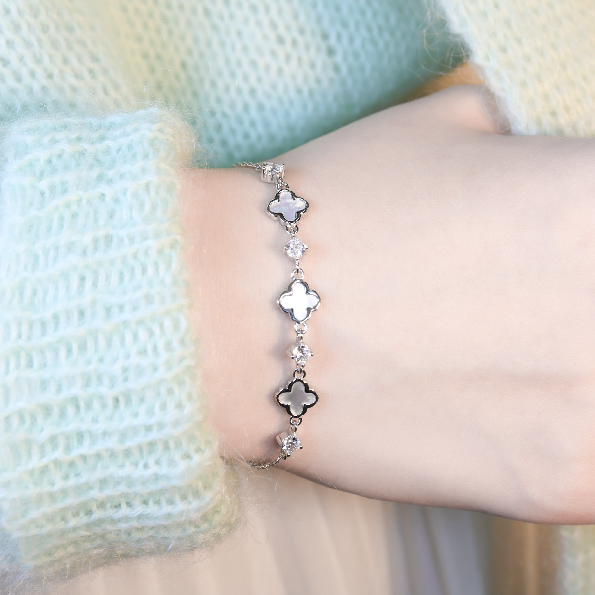 | 925純銀・白金・ 玫瑰金 | 純凈幸福手鏈(銀/玫瑰金) | BR1546 |