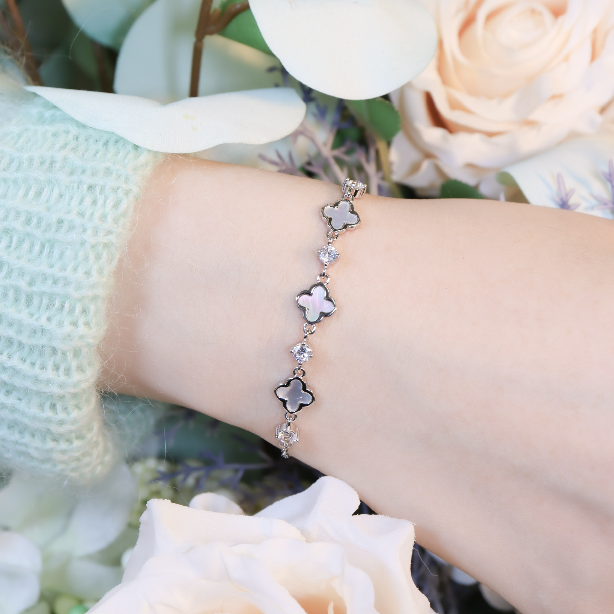 | 925純銀・白金・ 玫瑰金 | 純凈幸福手鏈(銀/玫瑰金) | BR1546 |