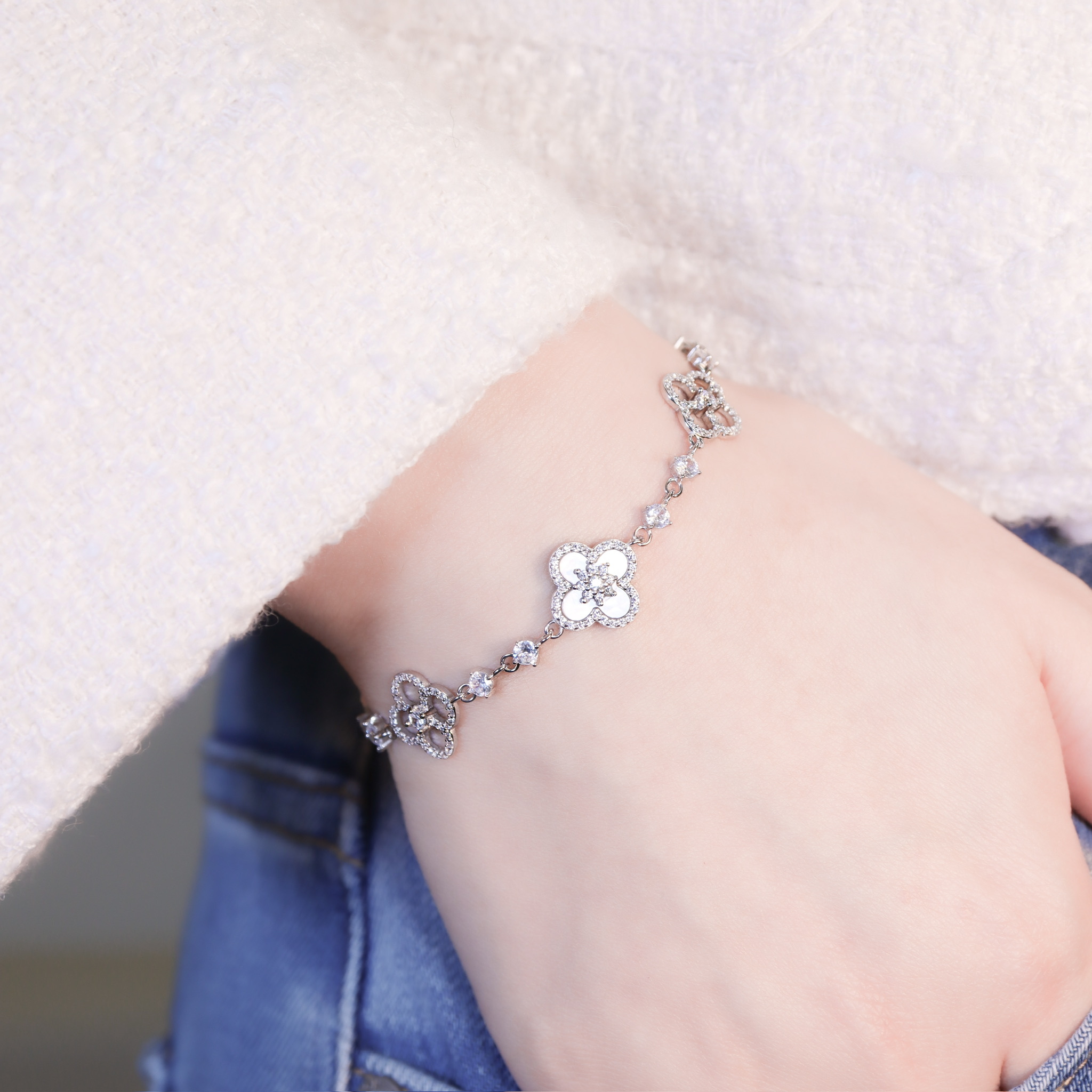 | 925純銀・白金 | 時刻幸福手鏈2.0(白色/綠色) | BR1549 |