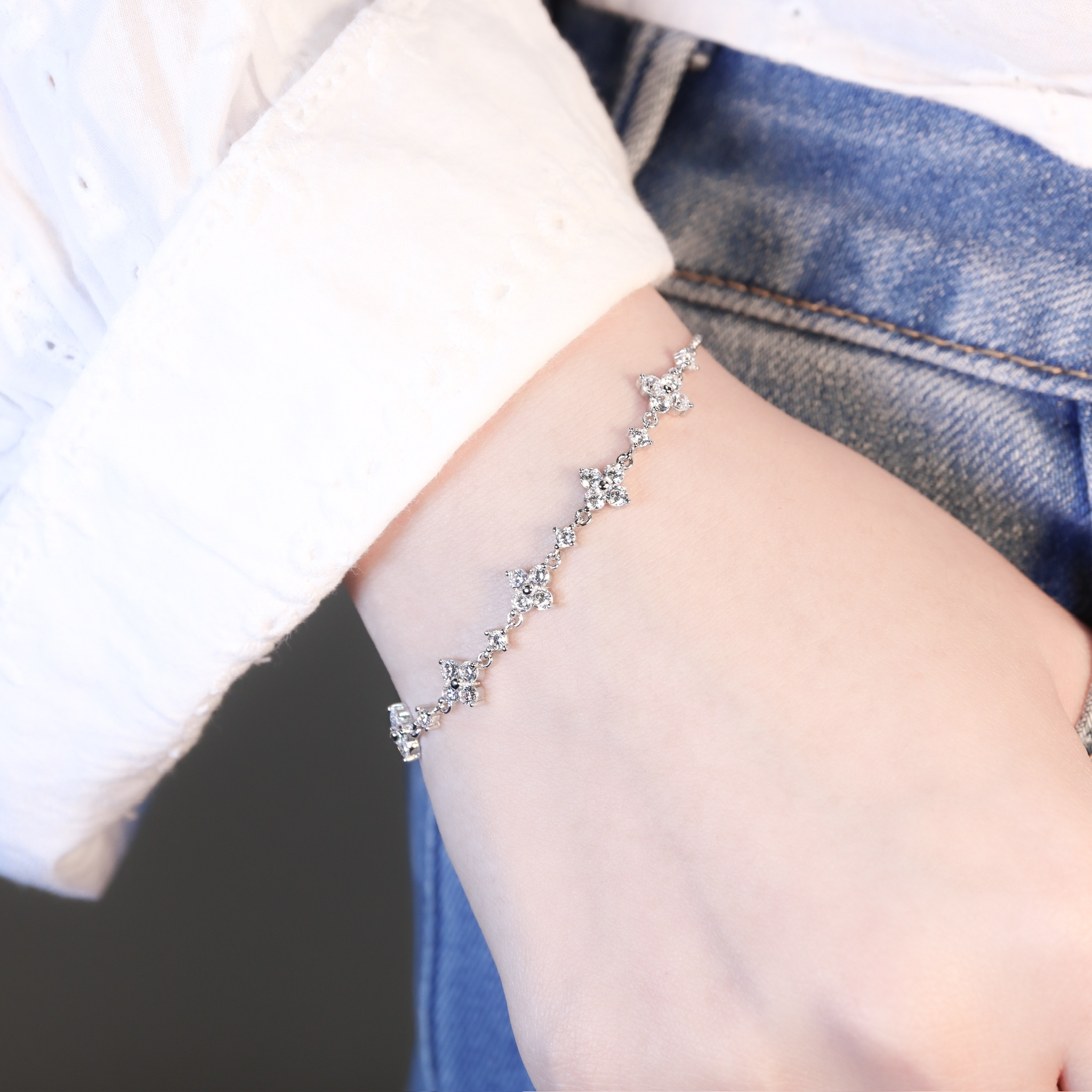 | 925純銀・厚鍍白金 | 幸福小日子手鏈 | BR1540 |