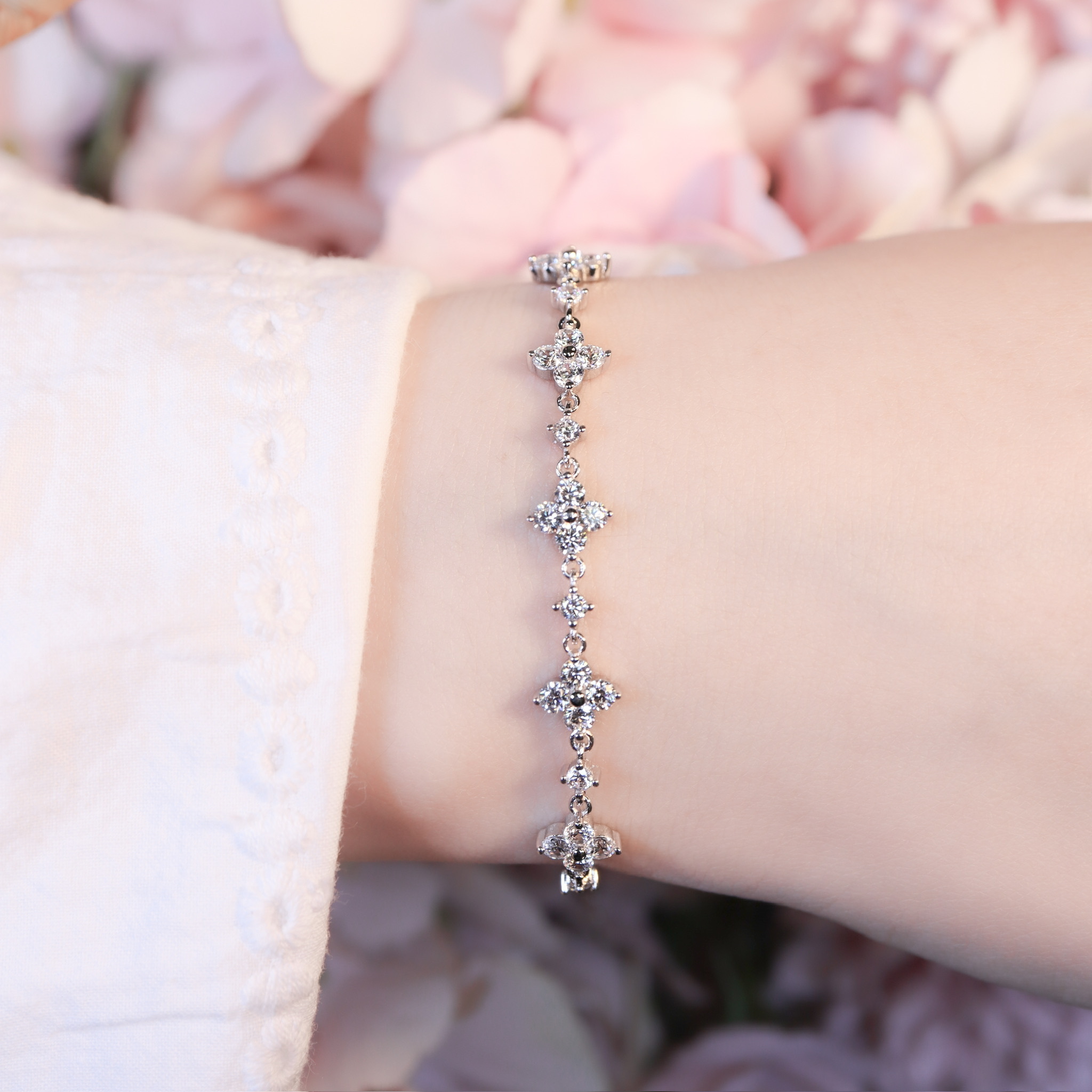 | 925純銀・厚鍍白金 | 幸福小日子手鏈 | BR1540 |