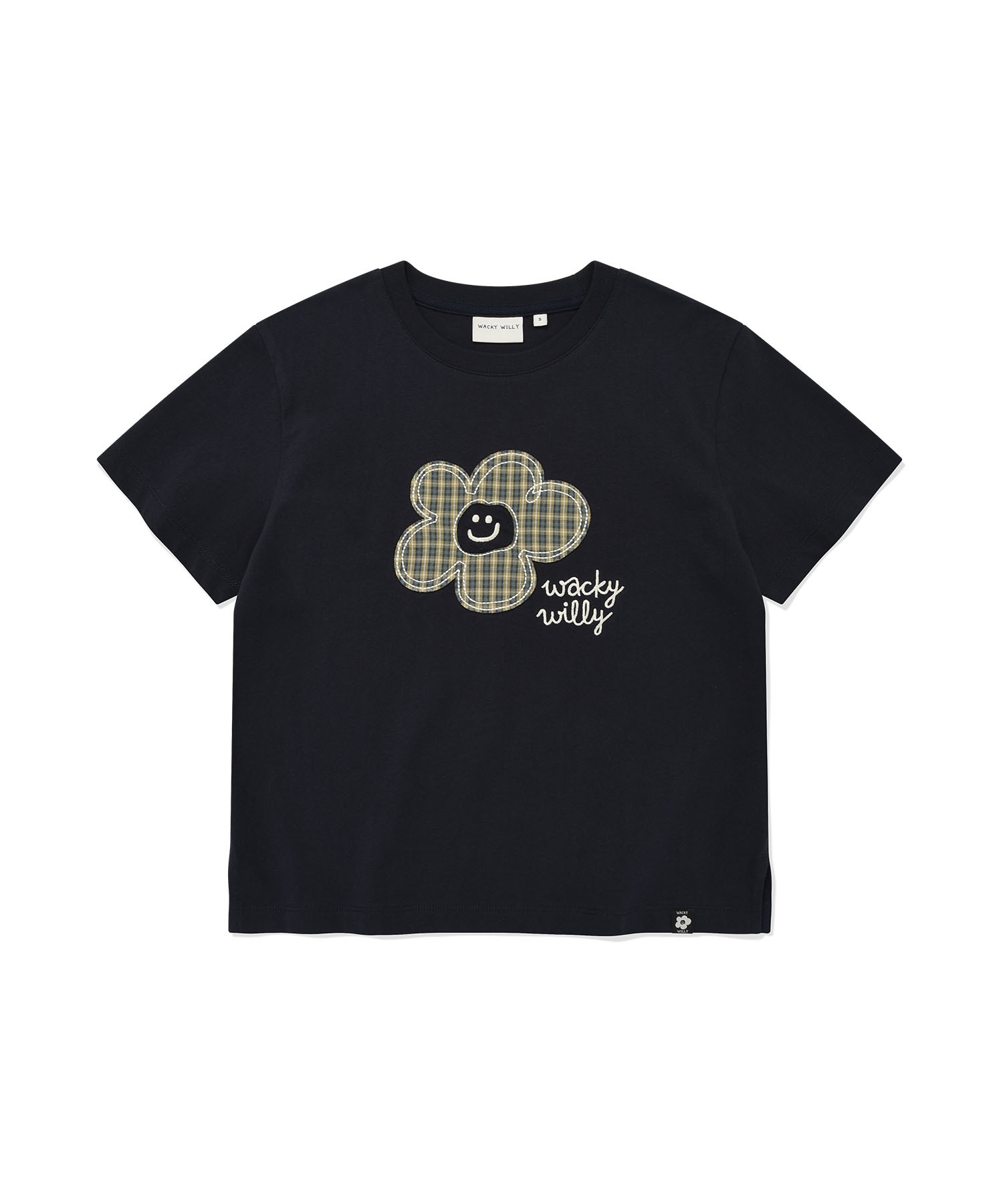 【入LIVECODE一件減至$238😱🔥！】【2026首次春夏封館😍】【WACKY WILLY】Women's Check Lily Semi-Crop Short Sleeve T-shirt