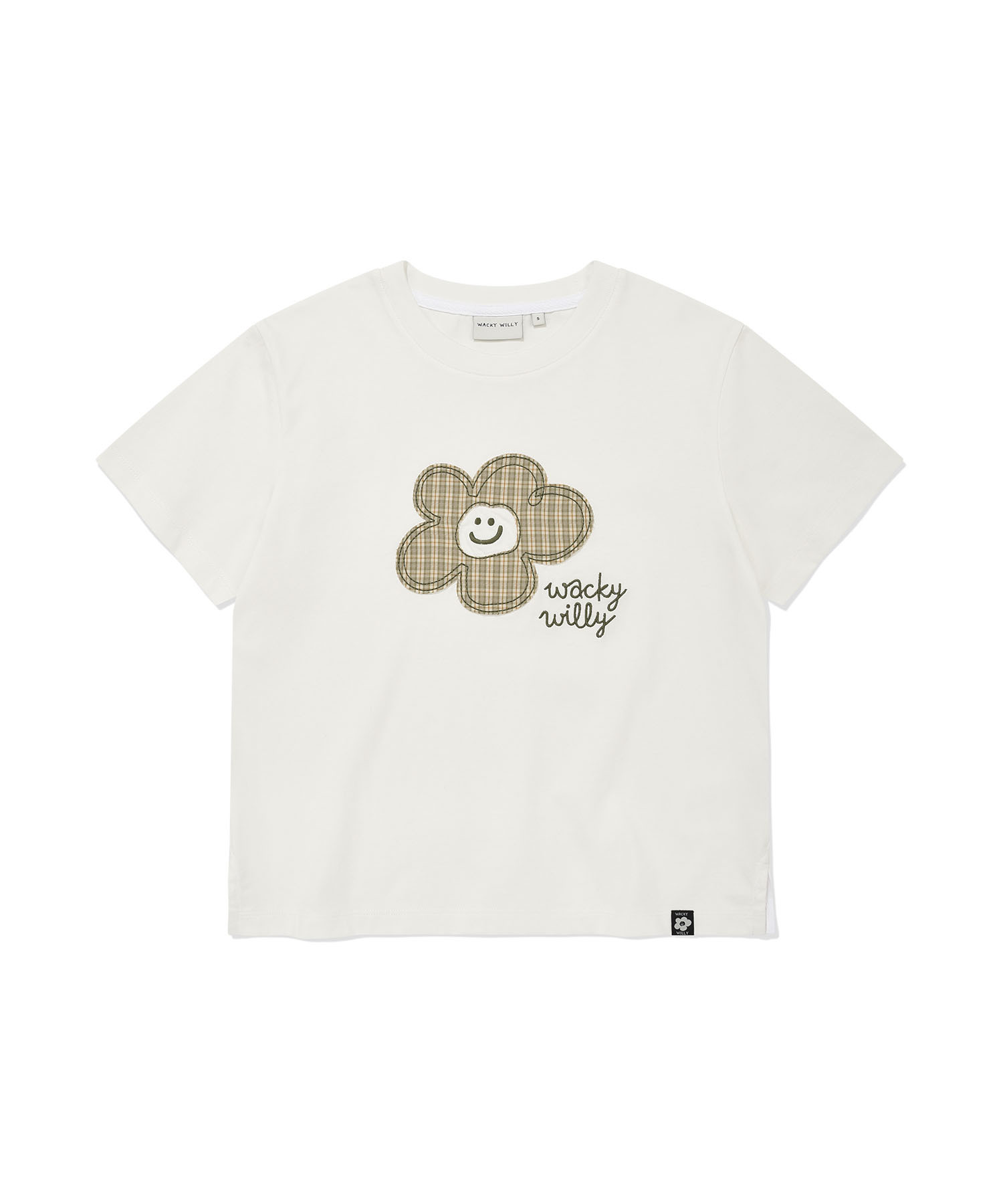 【入LIVECODE一件減至$238😱🔥！】【2026首次春夏封館😍】【WACKY WILLY】Women's Check Lily Semi-Crop Short Sleeve T-shirt