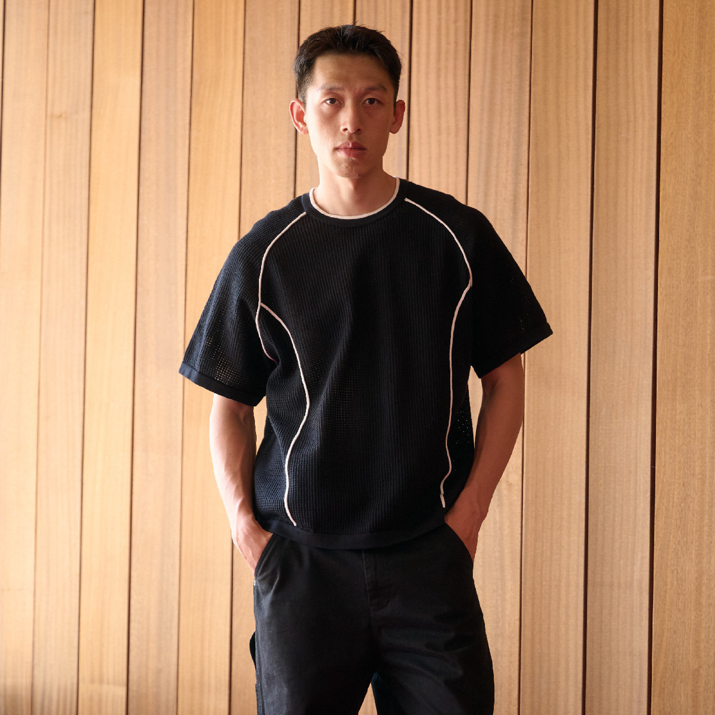 BOHRHOO Contrast Stitch Tee 撞色明線 透氣短Tee [BH1129]