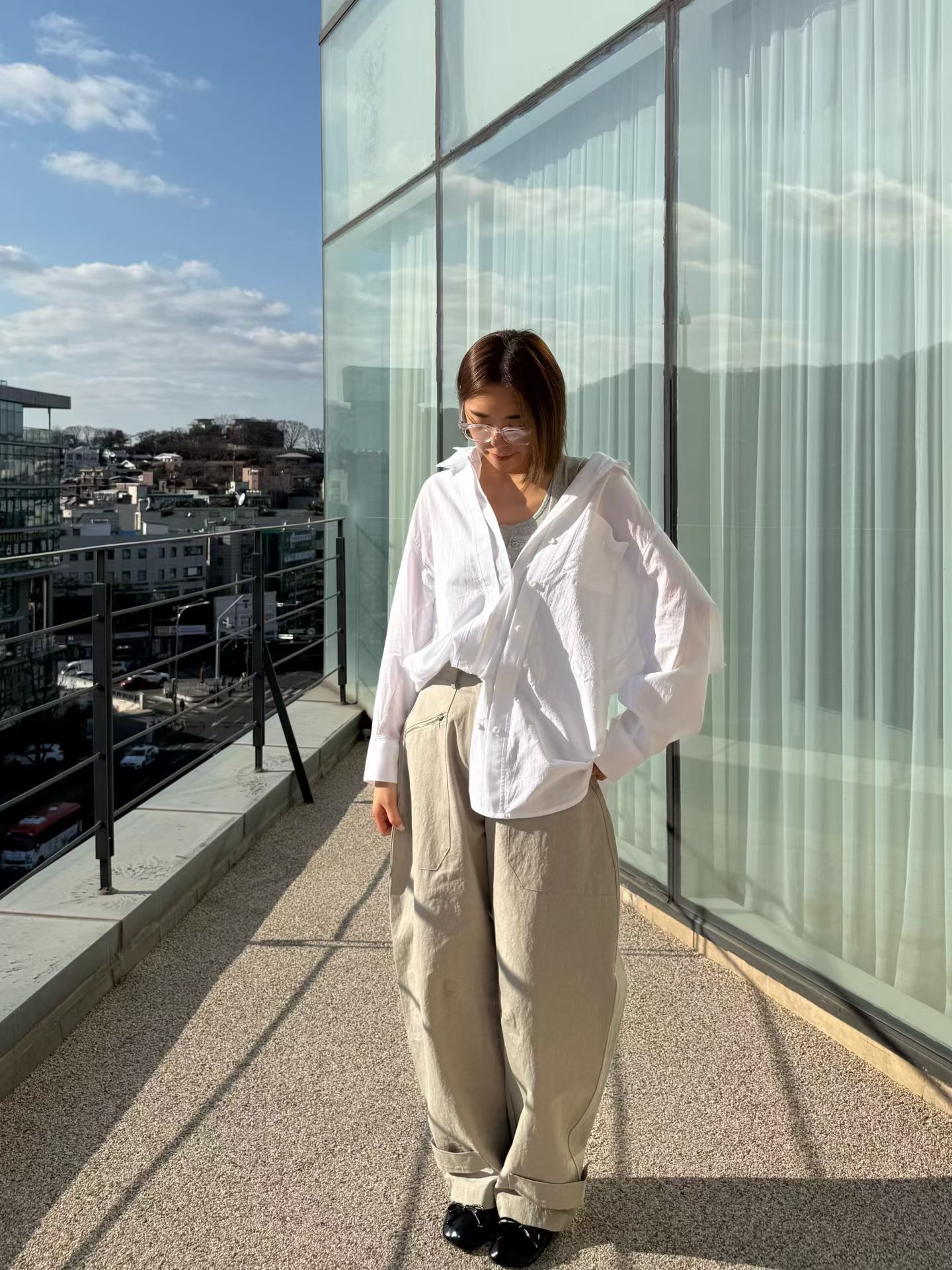 【現貨】棉料寬鬆雙層排釦襯衫｜慵懶空氣感・夏日遮陽百搭款