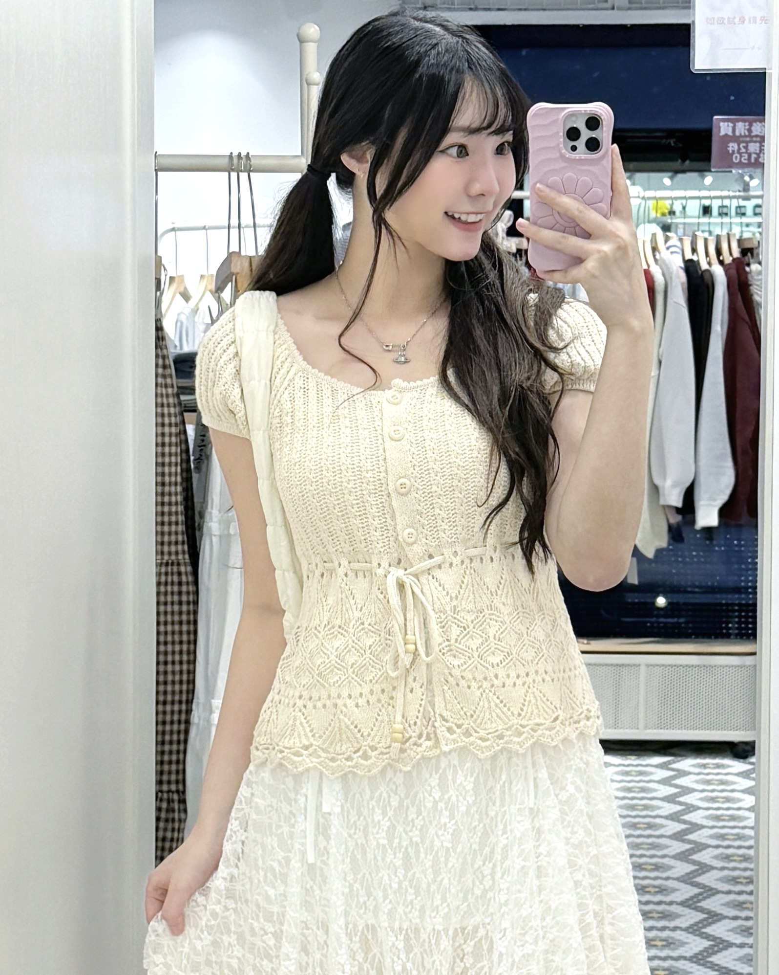 K0457｜森系民族風🧺. ݁₊ ⊹ 花紋針織短袖上衣⊹ ࣪ ˖