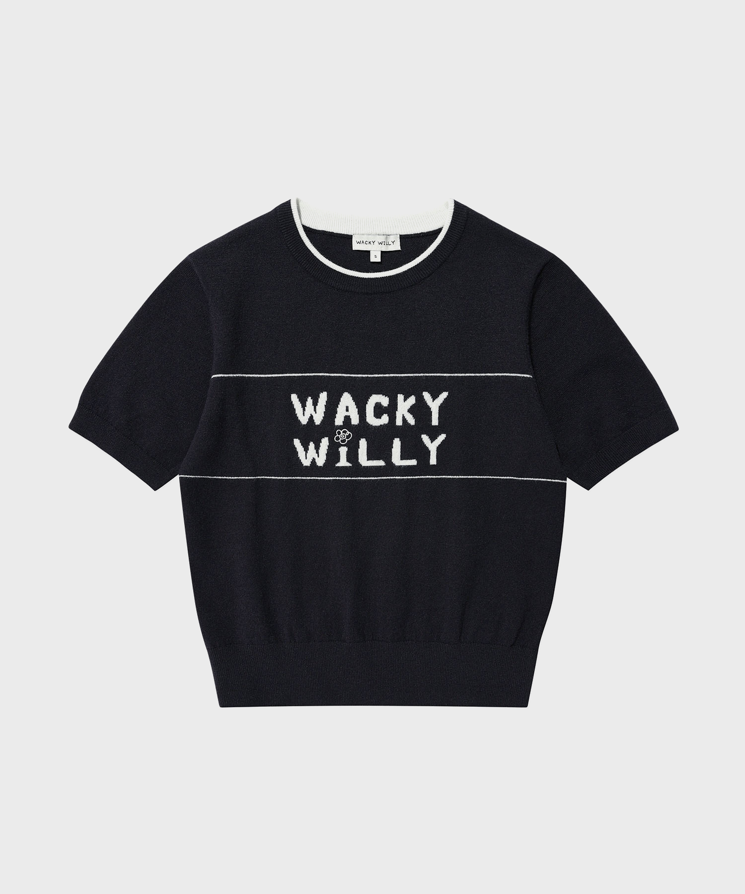 【現貨】【WACKY WILLY】Women's Typographic Color Block Short Sleeve Knit