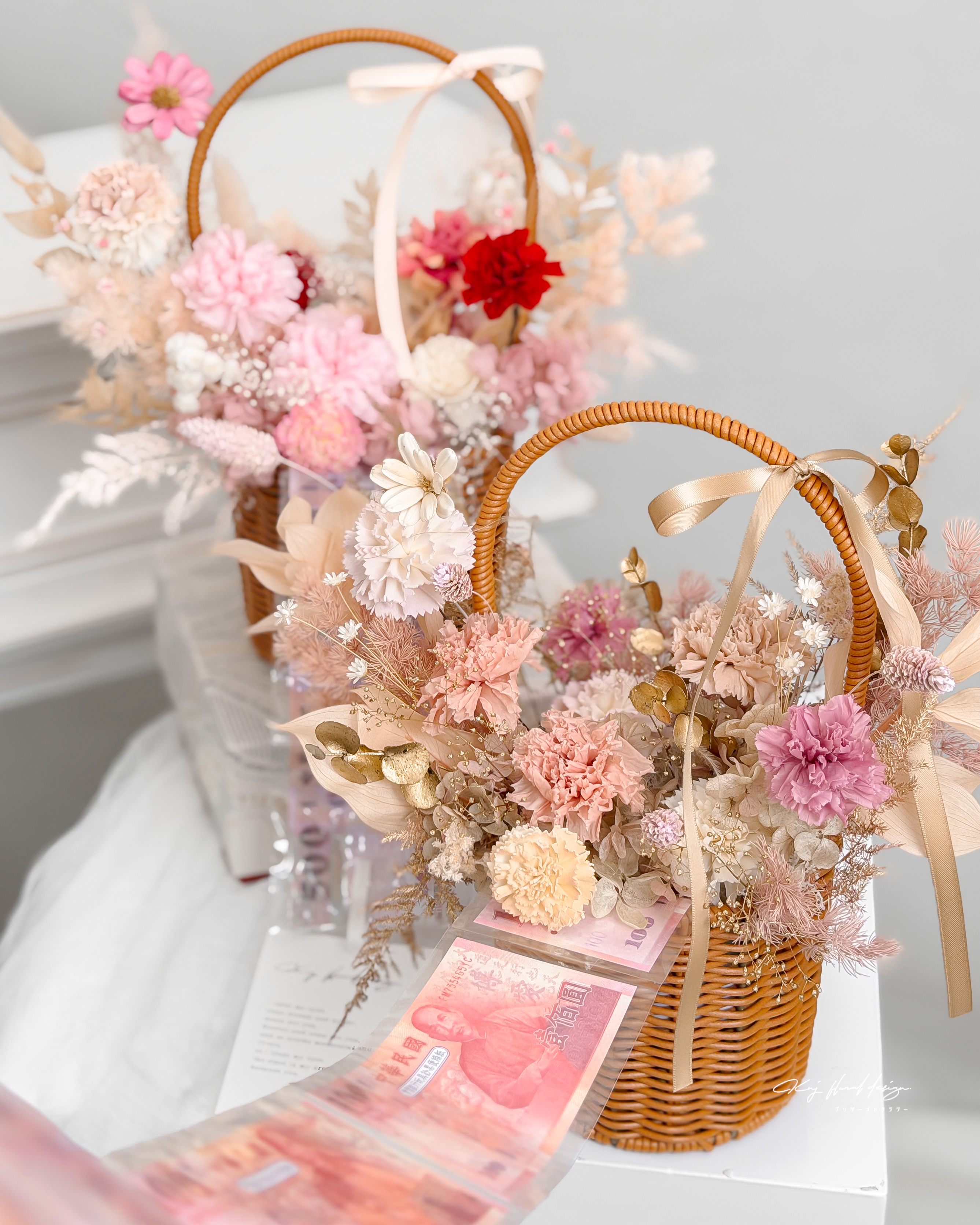 母親節手抽鈔票花籃（雙色可選）