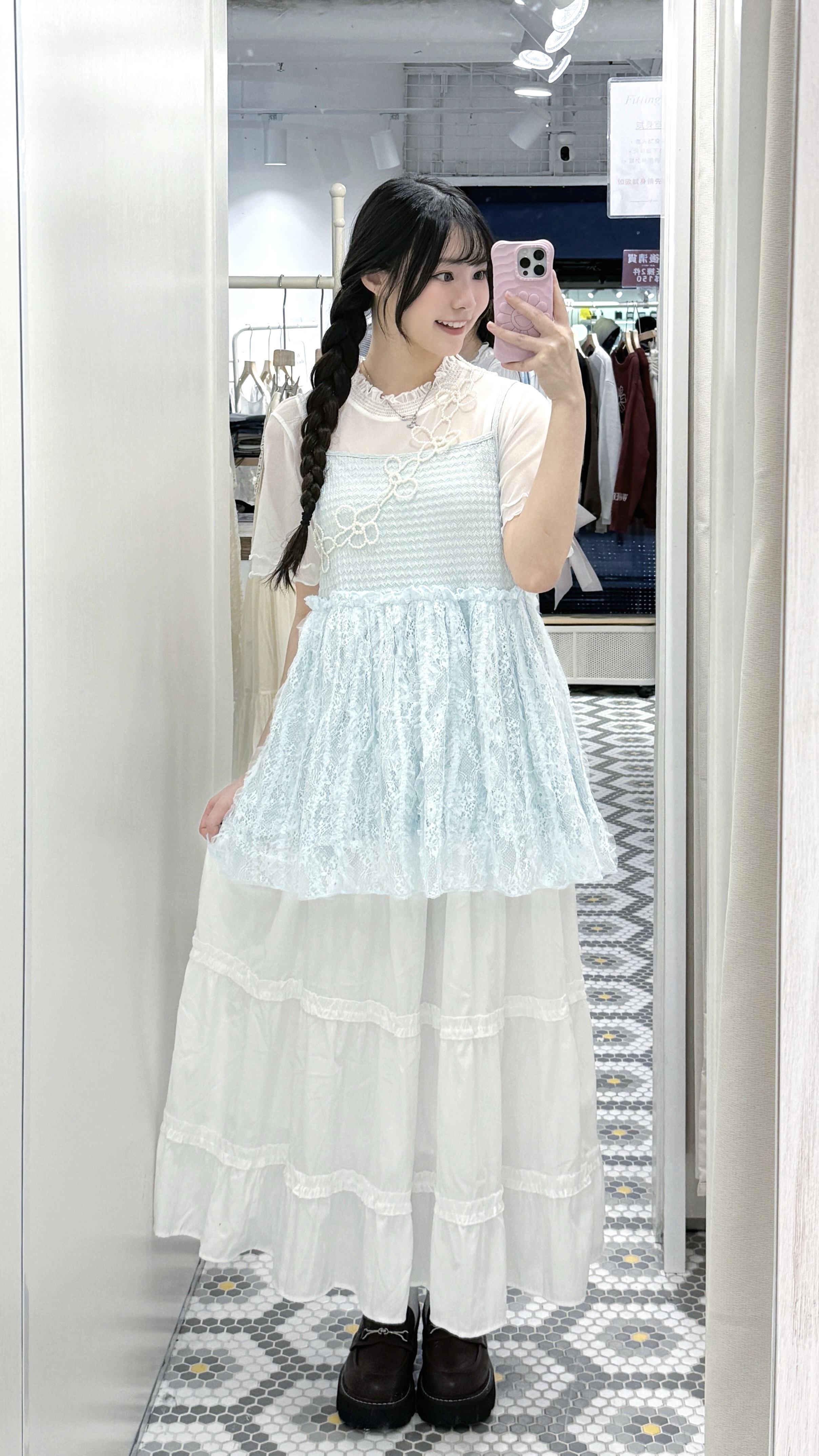 D0524｜田園感‧₊˚ ⛲️ 4小束ruffle蛋糕長裙