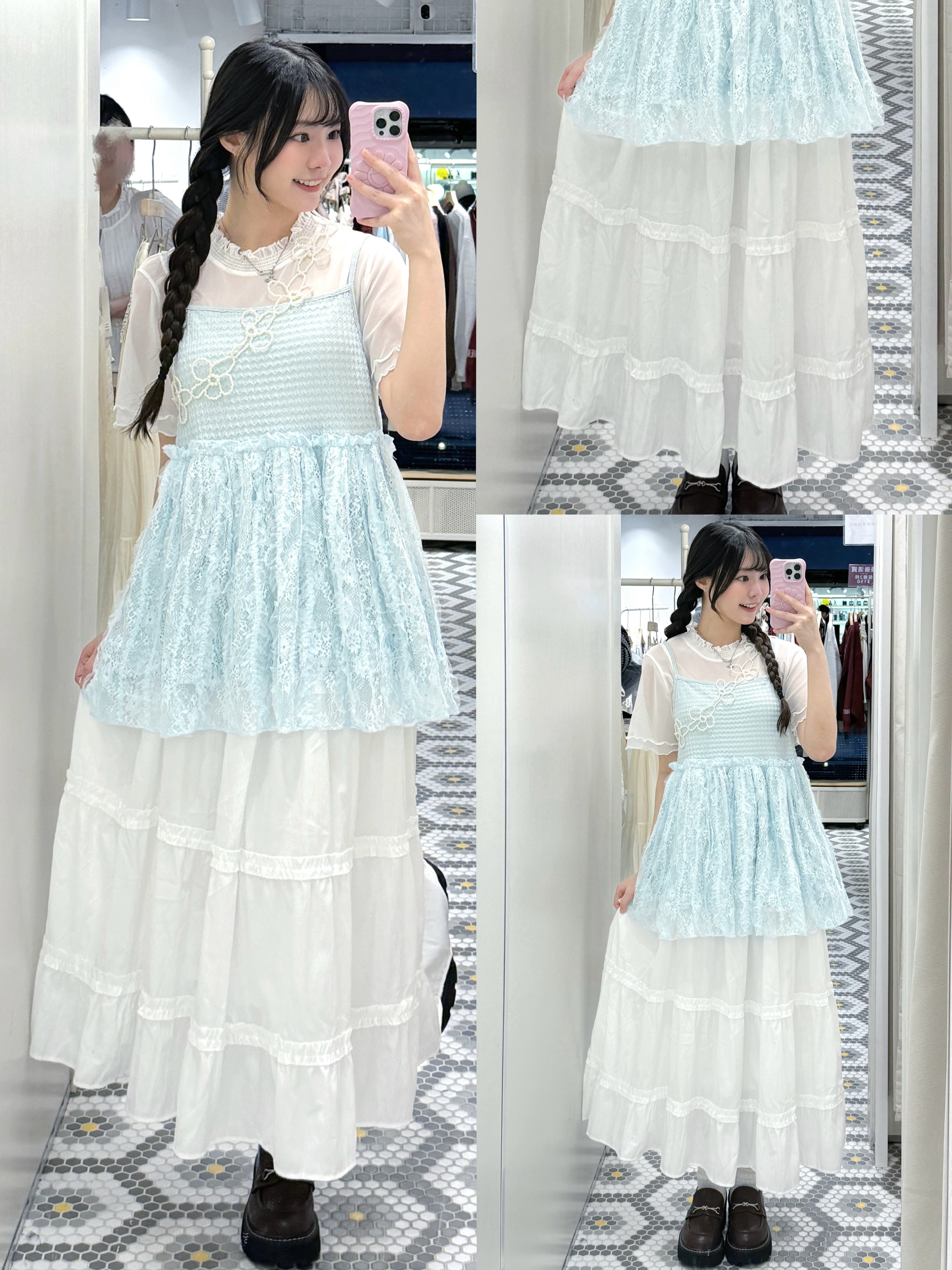 D0524｜田園感‧₊˚ ⛲️ 4小束ruffle蛋糕長裙