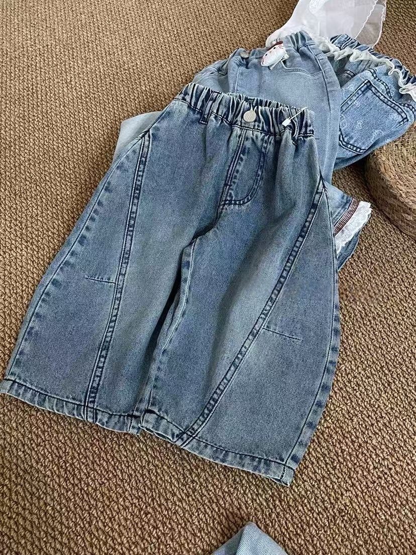 簡約帥帥牛仔彎刀褲