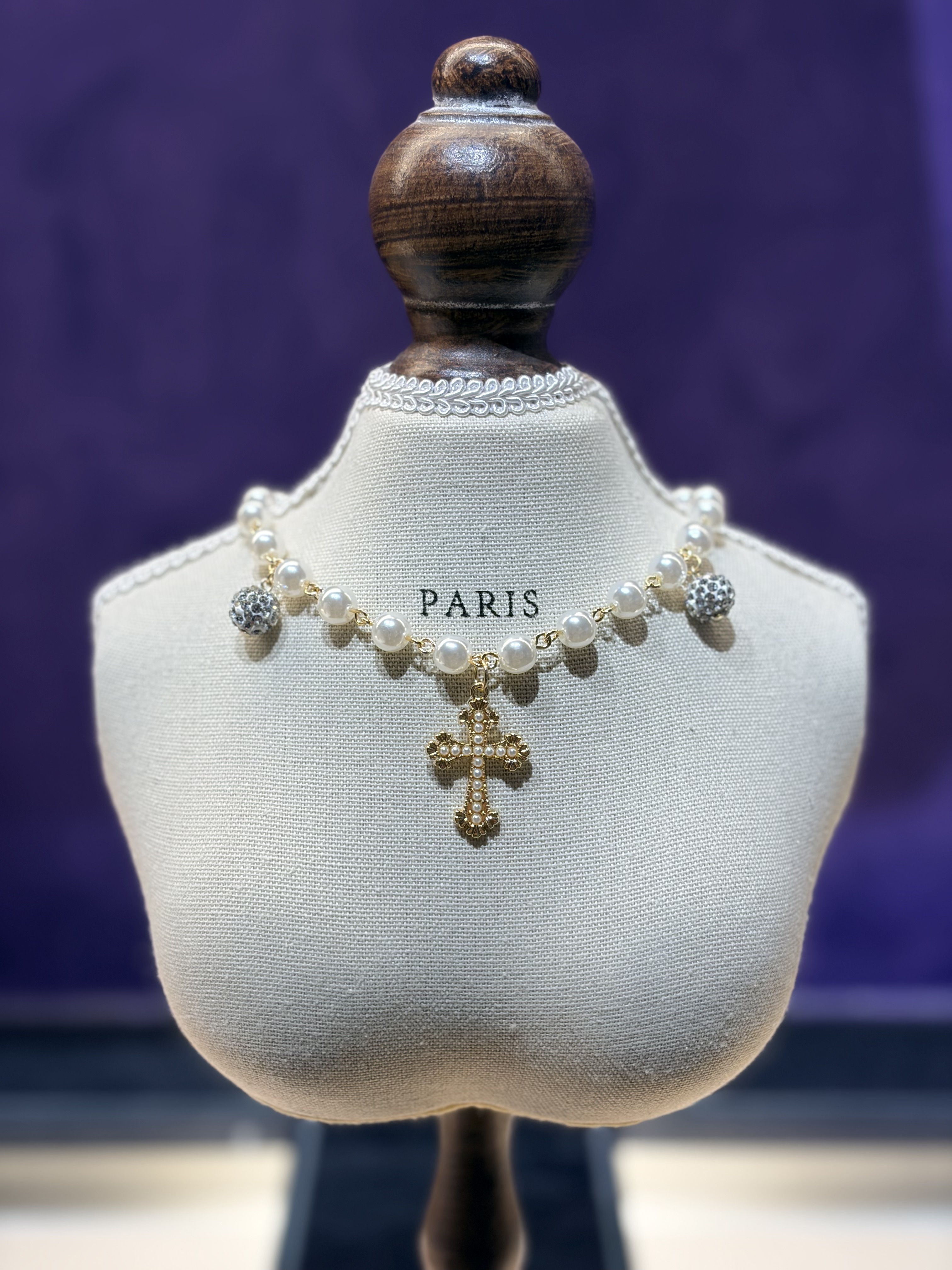 Salon de Peony閃鑽十字架項鍊