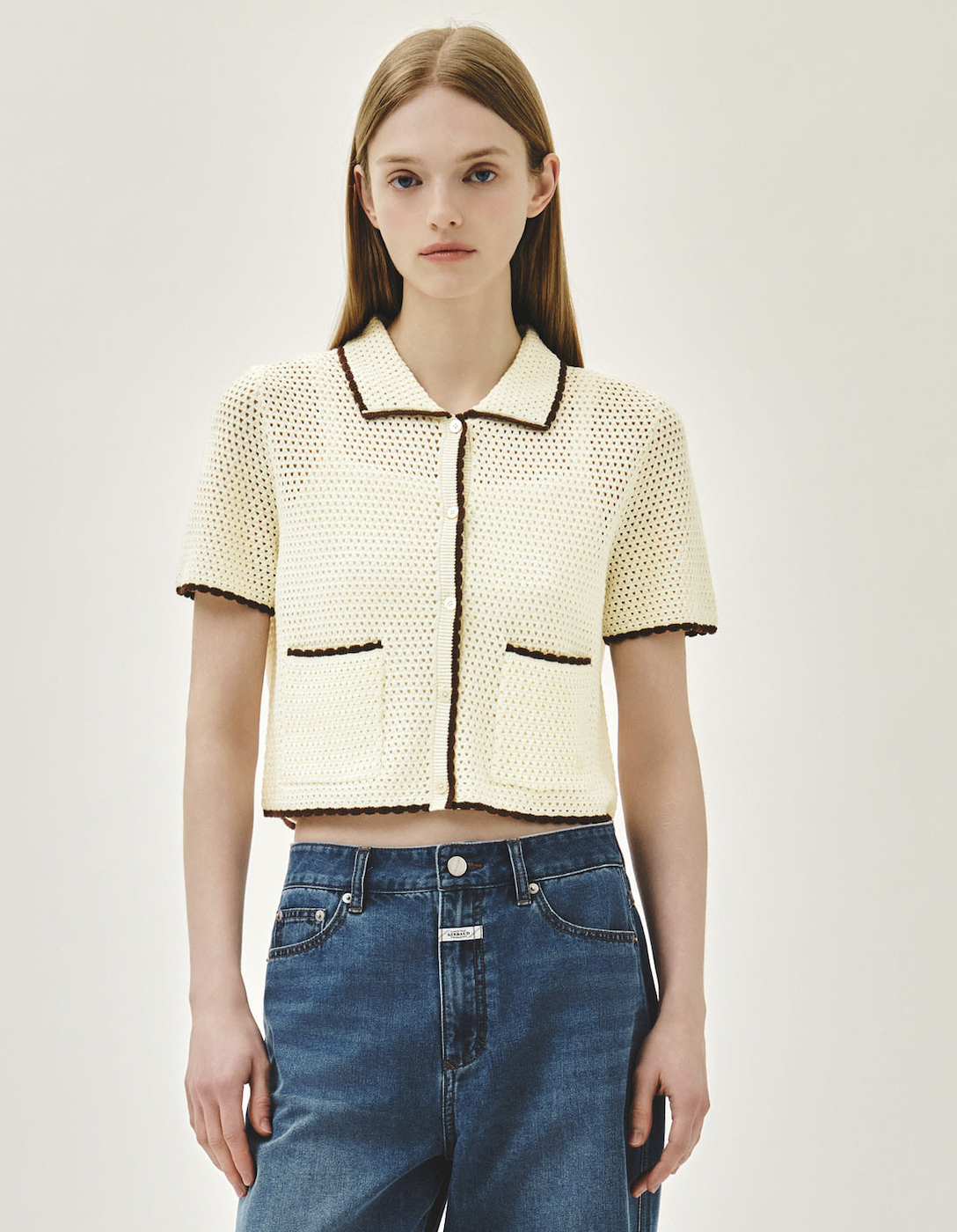 【入LIVECODE一件減至$538😱🔥！】【2026首次春夏封館😍】【MFG】W CROCHET HALF KNIT CARDIGAN