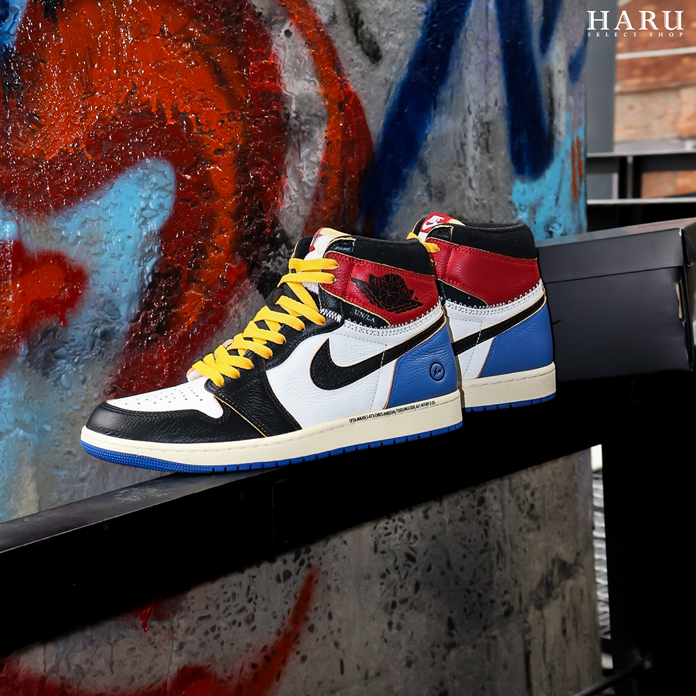 三方聯名 Fragment x Union x Air Jordan 1 AJ1 High OG Varsity Red/Sport Royal 藍黑紅 閃電 藤原浩 IO7847-002