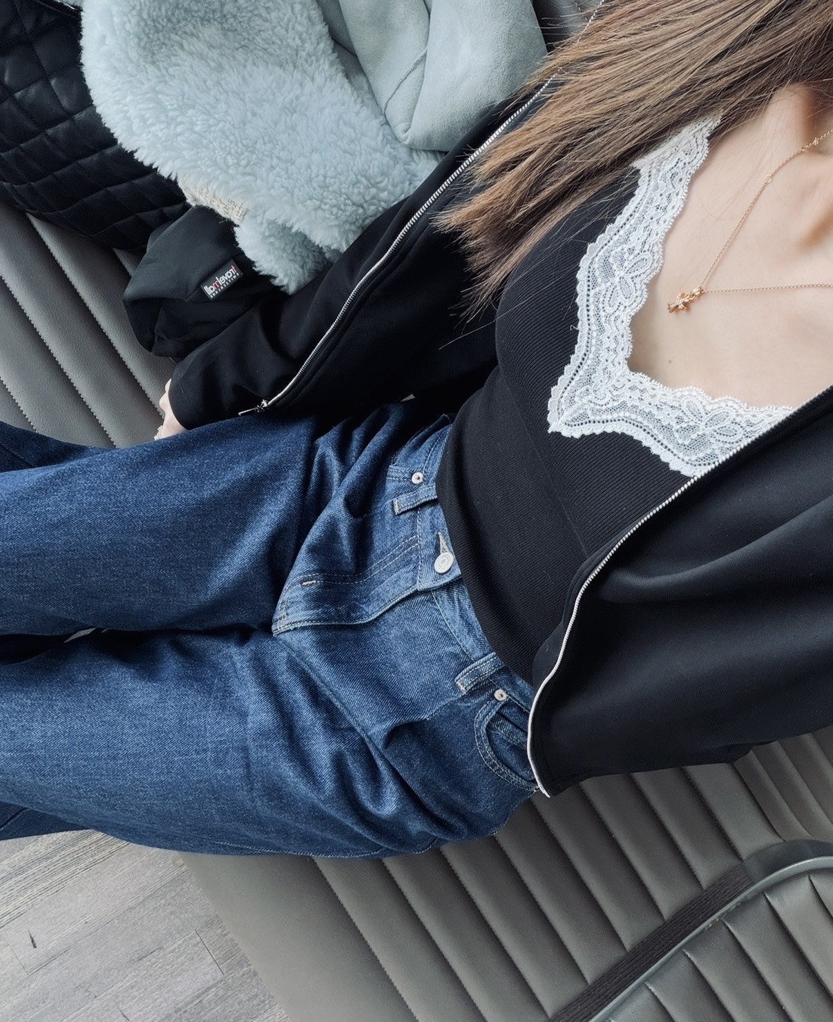 坑紋lace bra top - 預訂