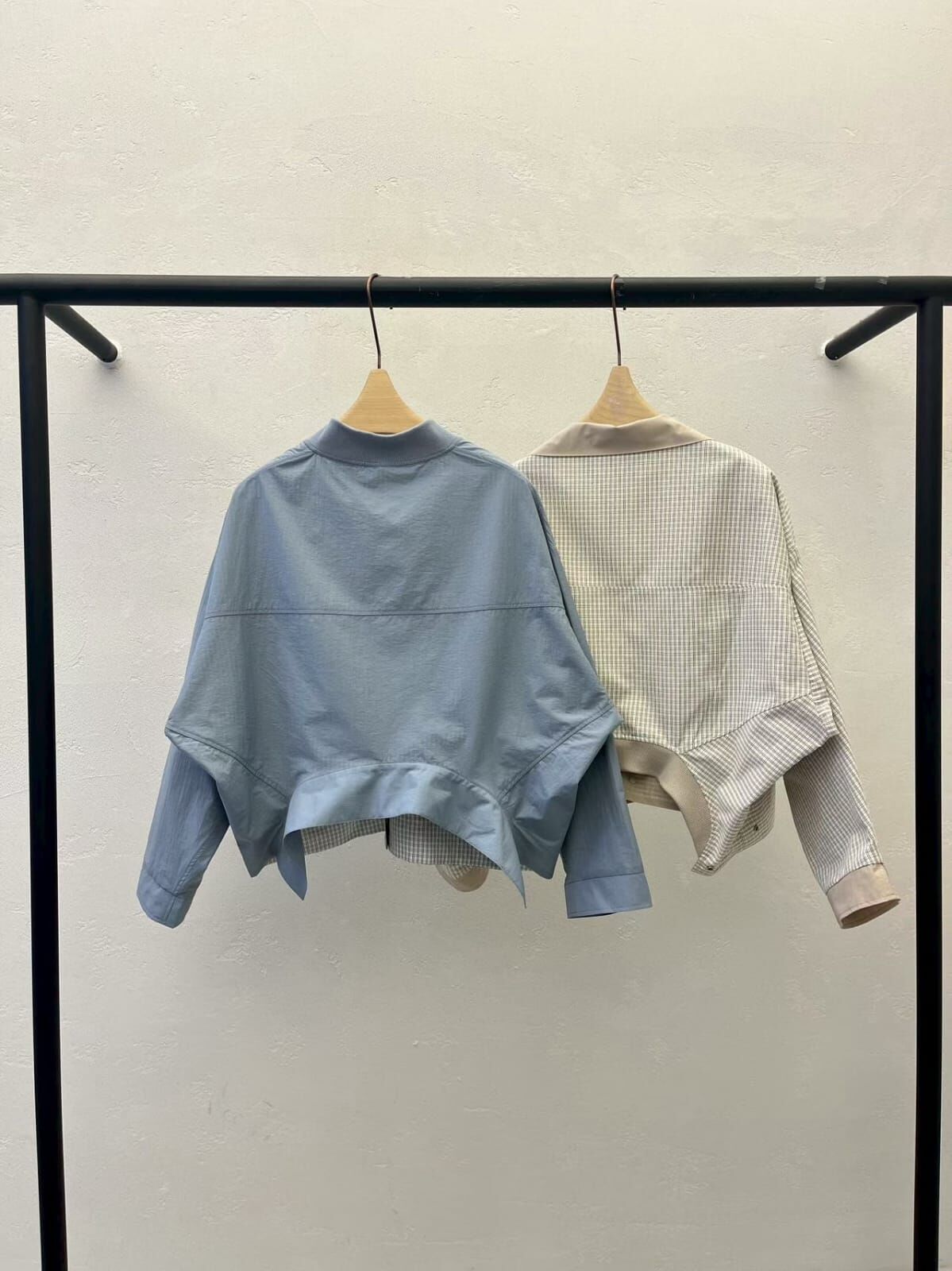 AB6061 正反兩穿格紋口袋外套